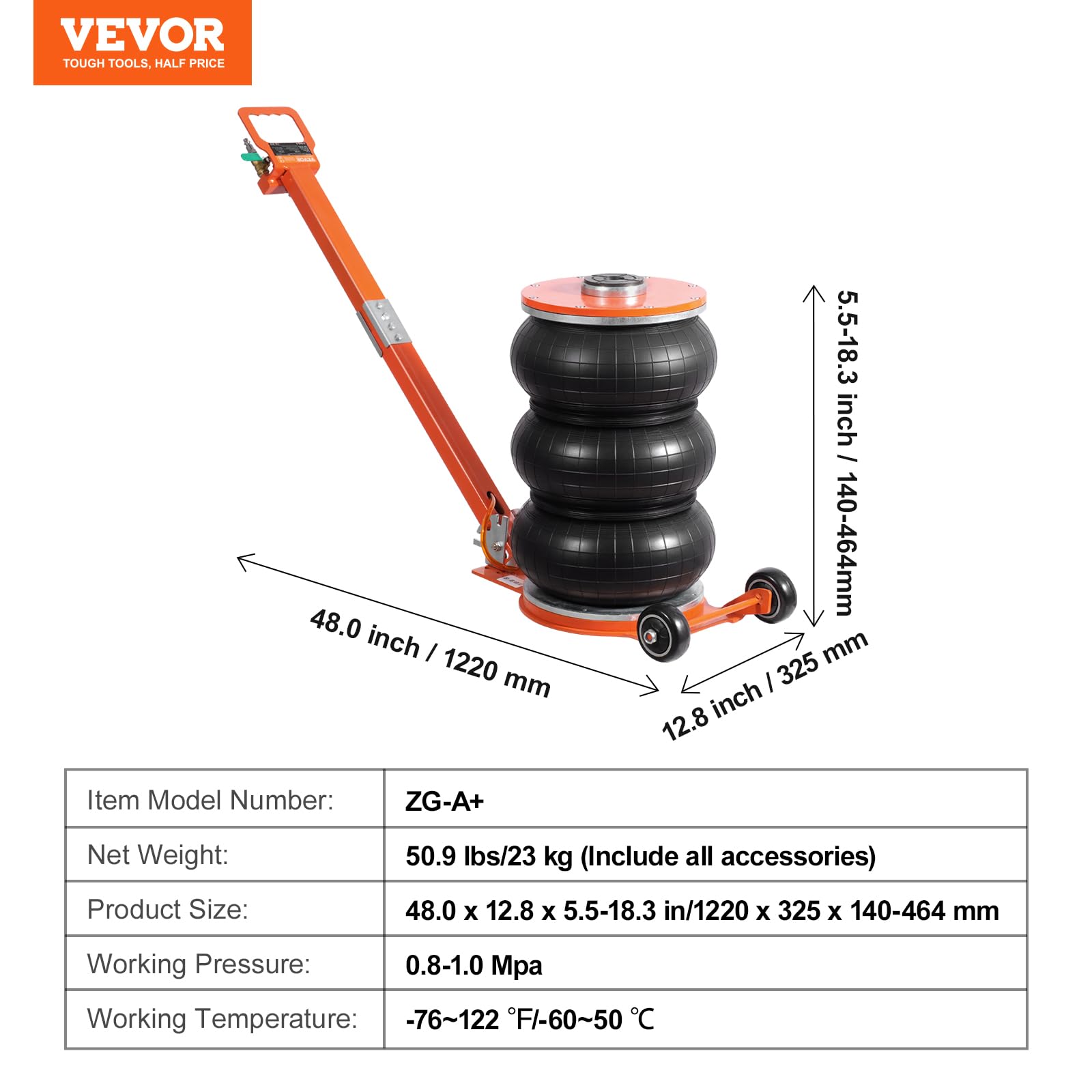 Foto 8 pulgar | Bolsa Triple Air Jack Vevor De 5 Toneladas/11000 Libras Para Coche, Suv Y Camión - Venta Internacional.