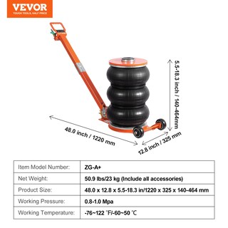 Foto 7 | Bolsa Triple Air Jack Vevor De 5 Toneladas/11000 Libras Para Coche, Suv Y Camión - Venta Internacional.