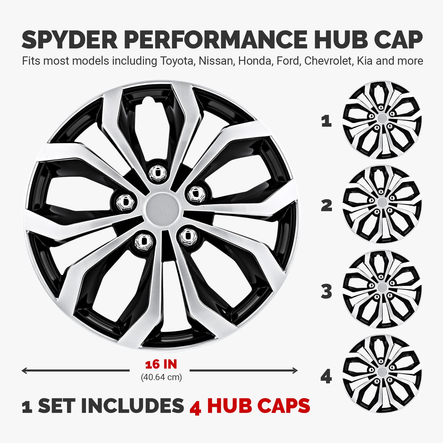 Foto 3 pulgar | Cubreruedas Hubcap Pilot Automotive Wh553-16s-bs 40 Cm - Venta Internacional.