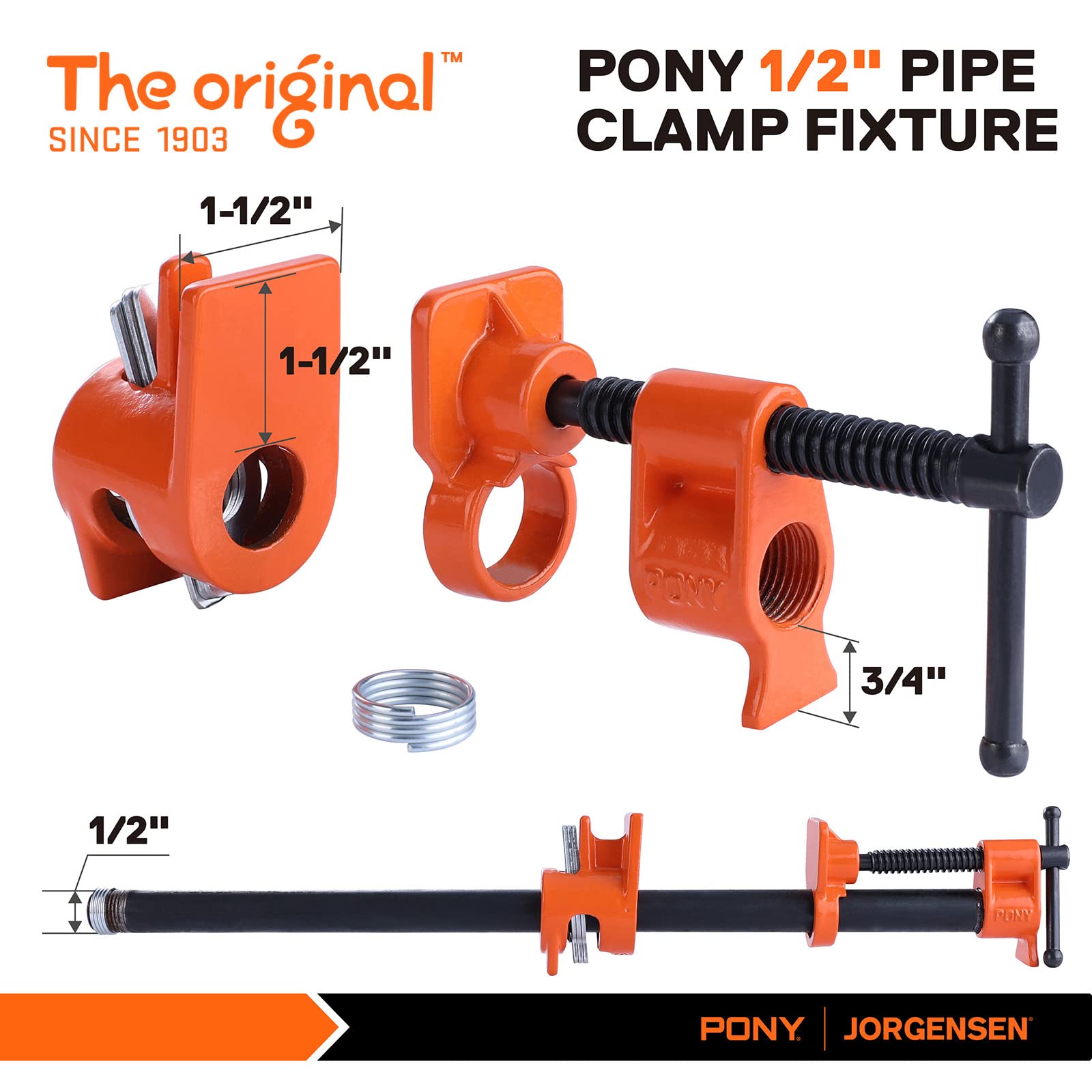 Foto 4 pulgar | Pinza Pony Para Encolado De Madera Para Tubos De 1/2 Pulgada, Paquete De 2 - Venta Internacional.