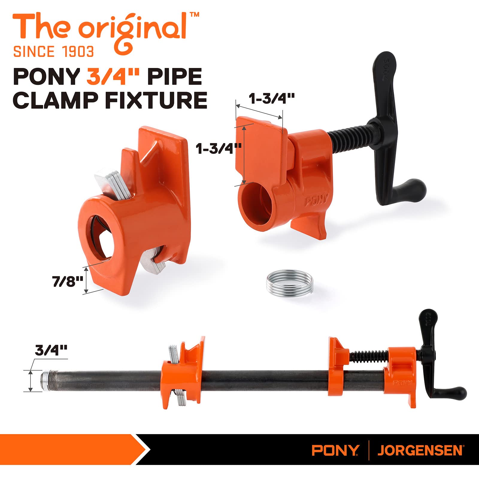 Foto 4 pulgar | Pinza Pony Para Pegar Tubos De Madera, Paquete De 2 Unidades Para Tubos De 3/4 Pulgadas - Venta Internacional.