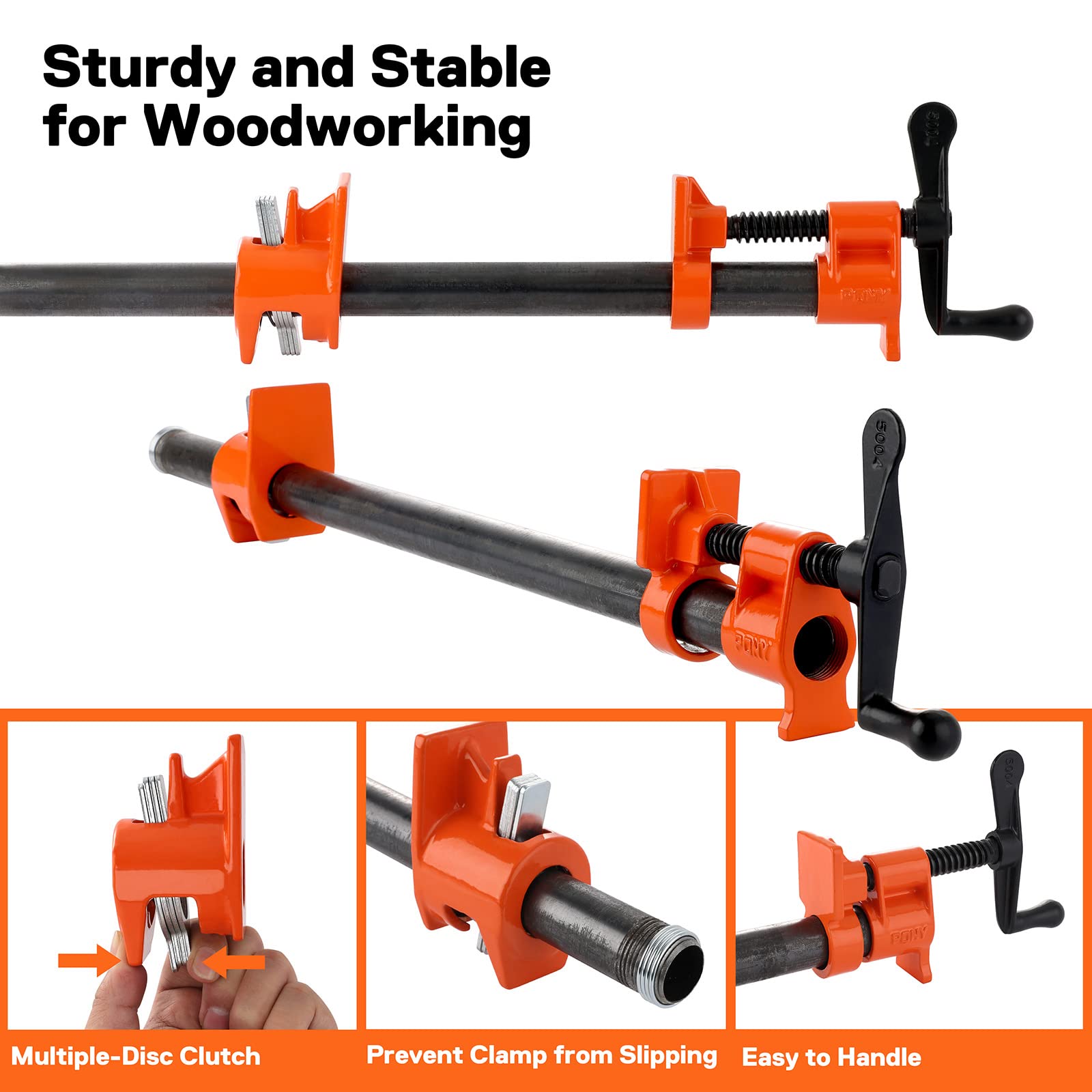 Foto 4 | Pinza Pony Para Pegar Tubos De Madera, Paquete De 2 Unidades Para Tubos De 3/4 Pulgadas - Venta Internacional.