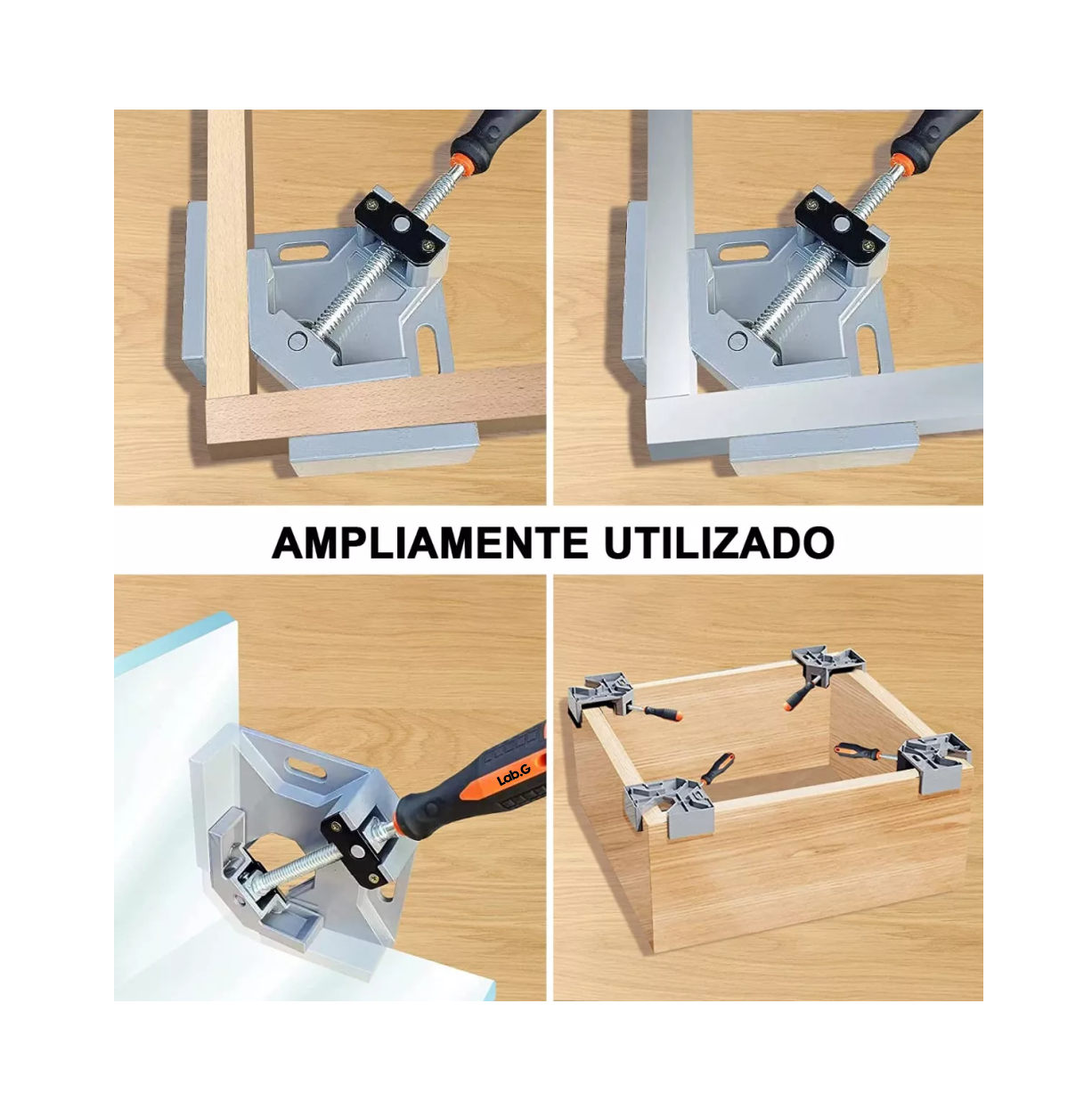 Foto 4 pulgar | Prensa Esquinera Lab.g Para Madera Y Metal Apertura 90°4 Piezas Gris