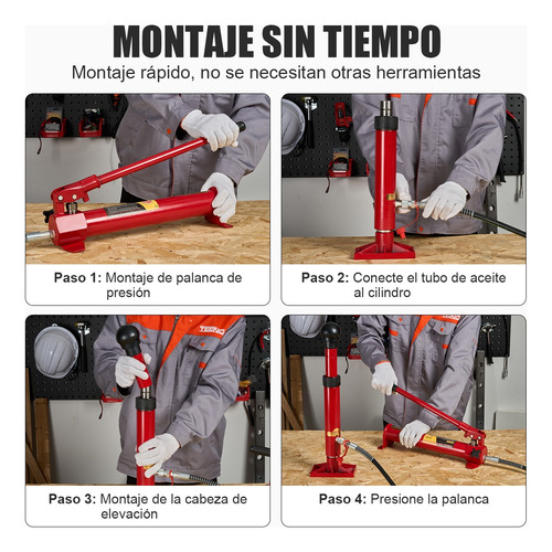 Foto 4 pulgar | Porta Power Kit Gato Hidraulico 10 Toneladas Portátil