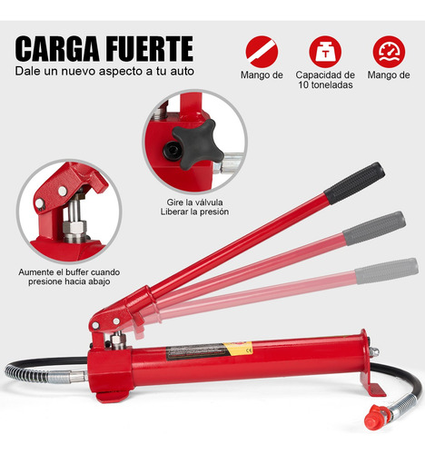 Foto 5 pulgar | Porta Power Kit Gato Hidraulico 10 Toneladas Portátil