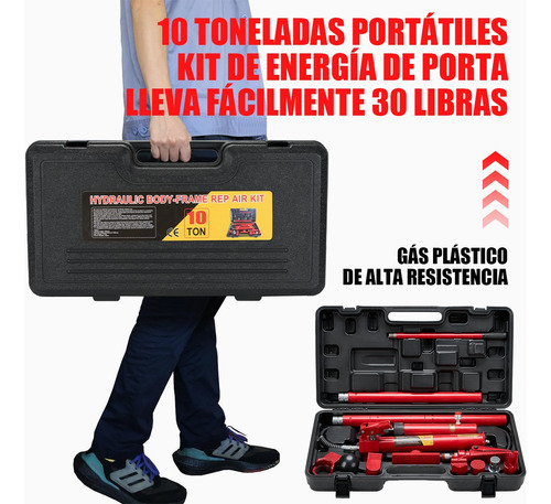 Foto 5 | Porta Power Kit Gato Hidraulico 10 Toneladas Portátil