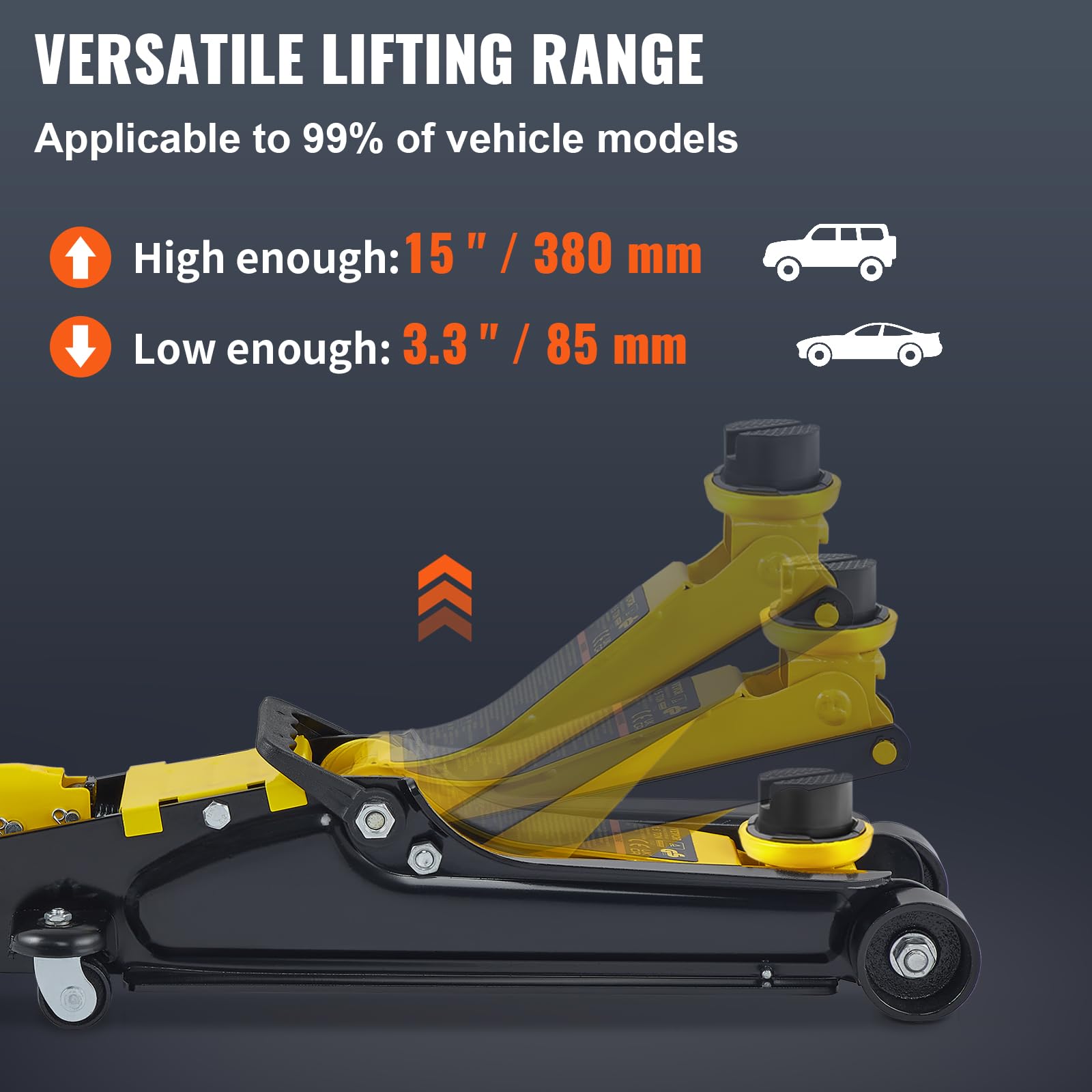 Foto 3 | Floor Jack Vevor De Acero Pesado De Perfil Bajo De 2,5 Toneladas - Venta Internacional.