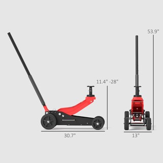 Foto 7 | Auto Hidráulico Jack Homcom De 3 Toneladas, Rueda Grande, Todoterreno, Rojo - Venta Internacional.