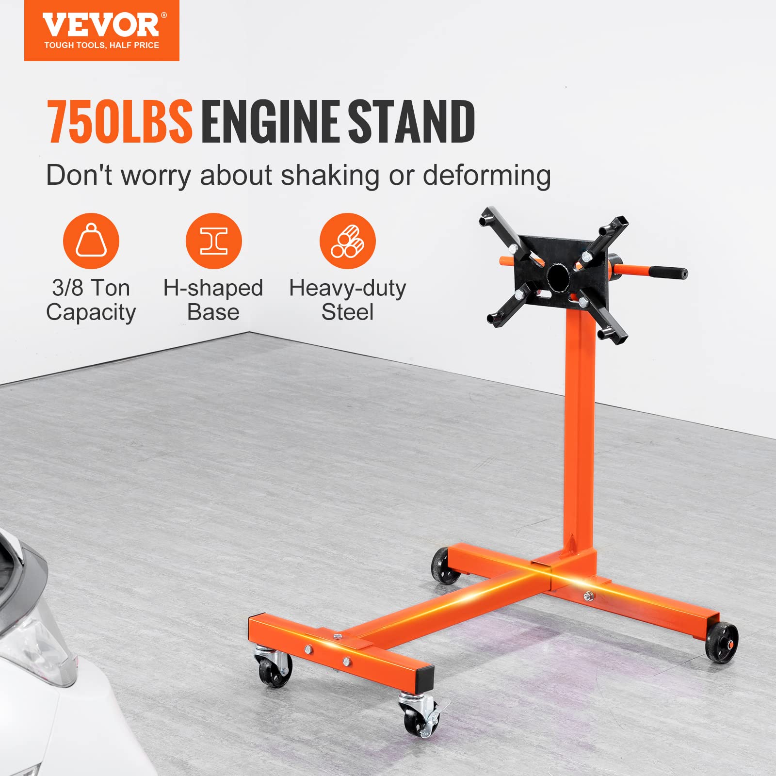 Foto 3 pulgar | Soporte De Motor Vevor De 3/8 Toneladas (340 Kg) Con Cabezal Ajustable En 360° - Venta Internacional.