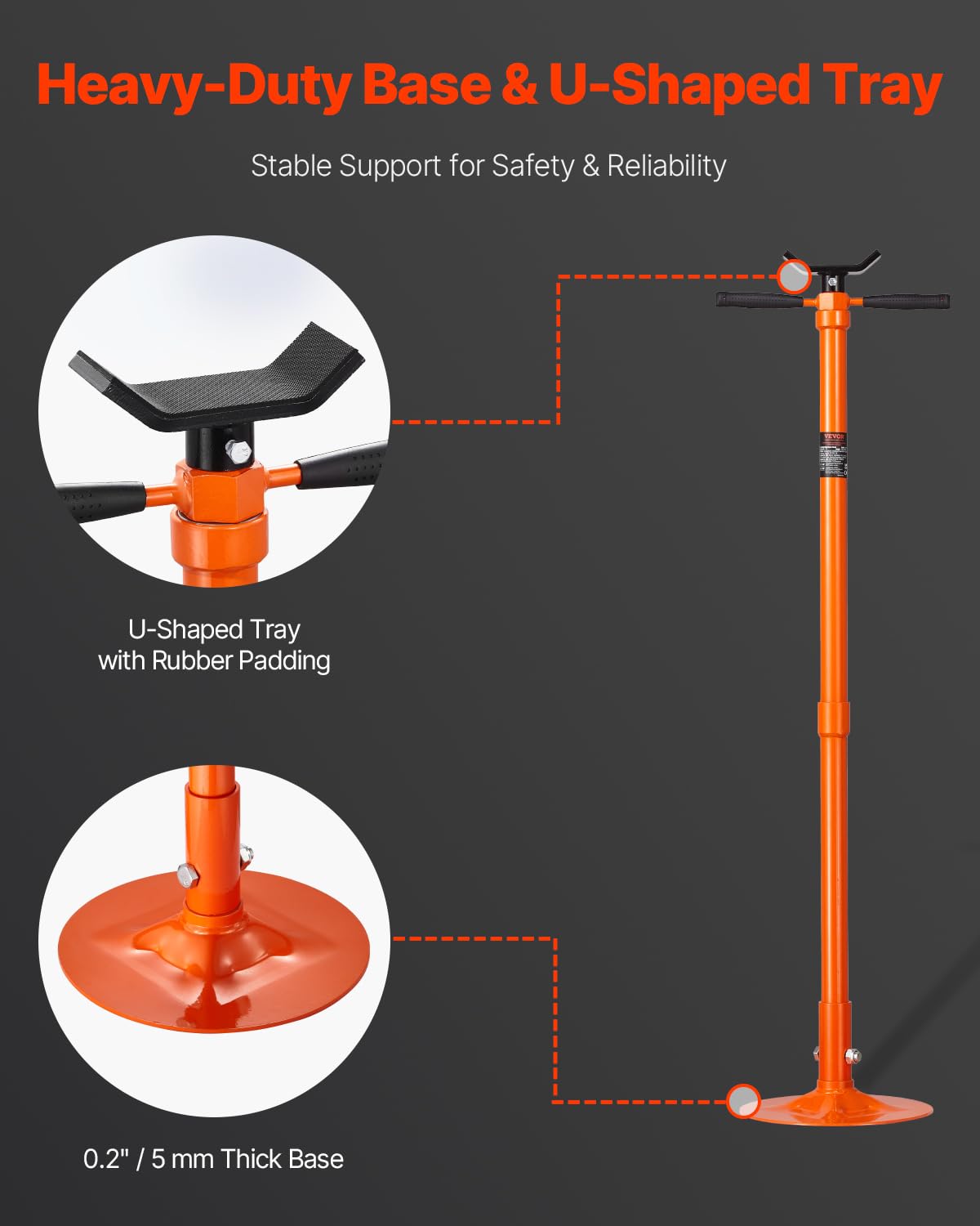 Foto 5 pulgar | Soporte Underhoist Vevor De 3/4 Toneladas De Capacidad Con 52,8 A 76 Pulgadas - Venta Internacional.