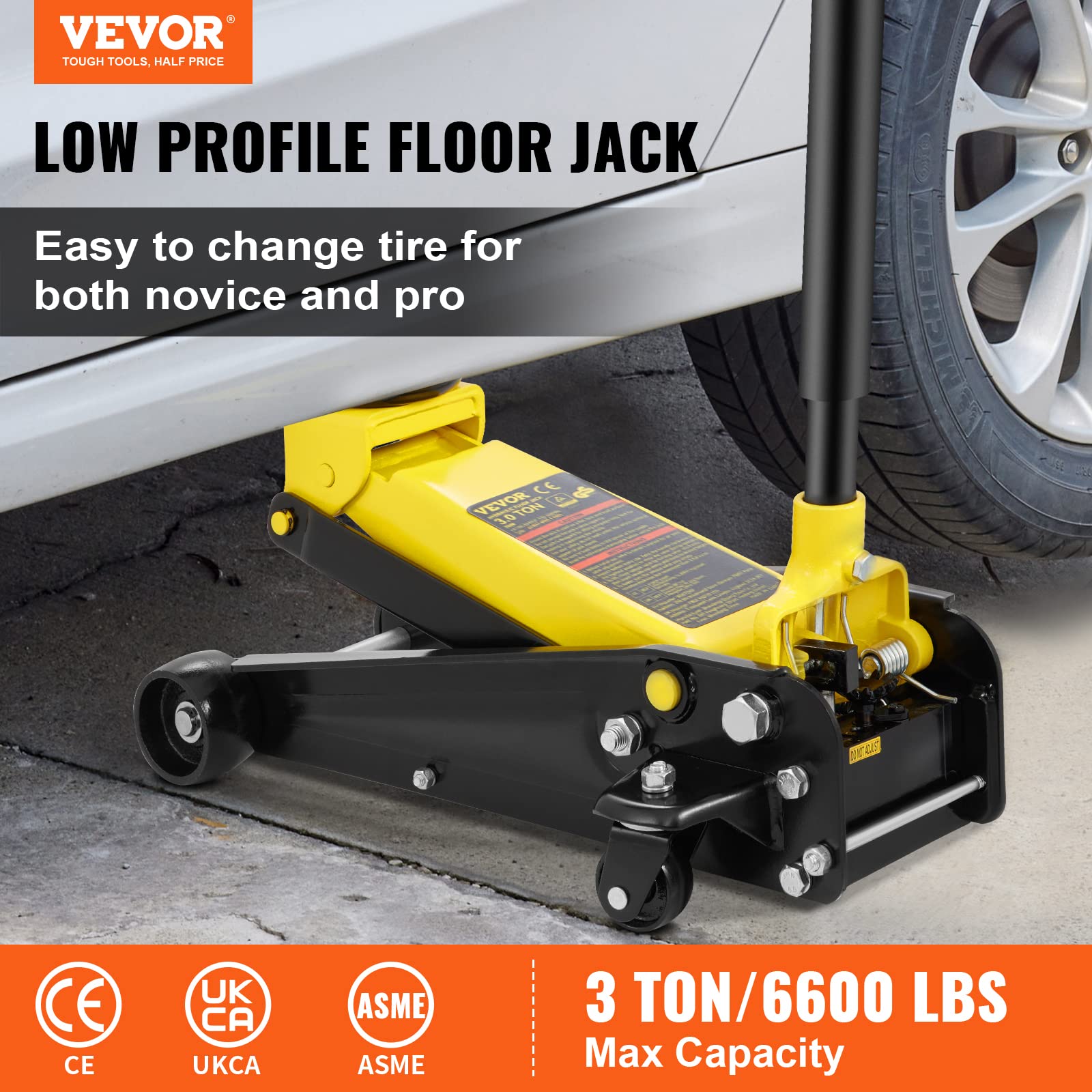 Foto 3 pulgar | Floor Jack Vevor De Perfil Bajo De 3 Toneladas Para Vehículos Todo Terreno - Venta Internacional.