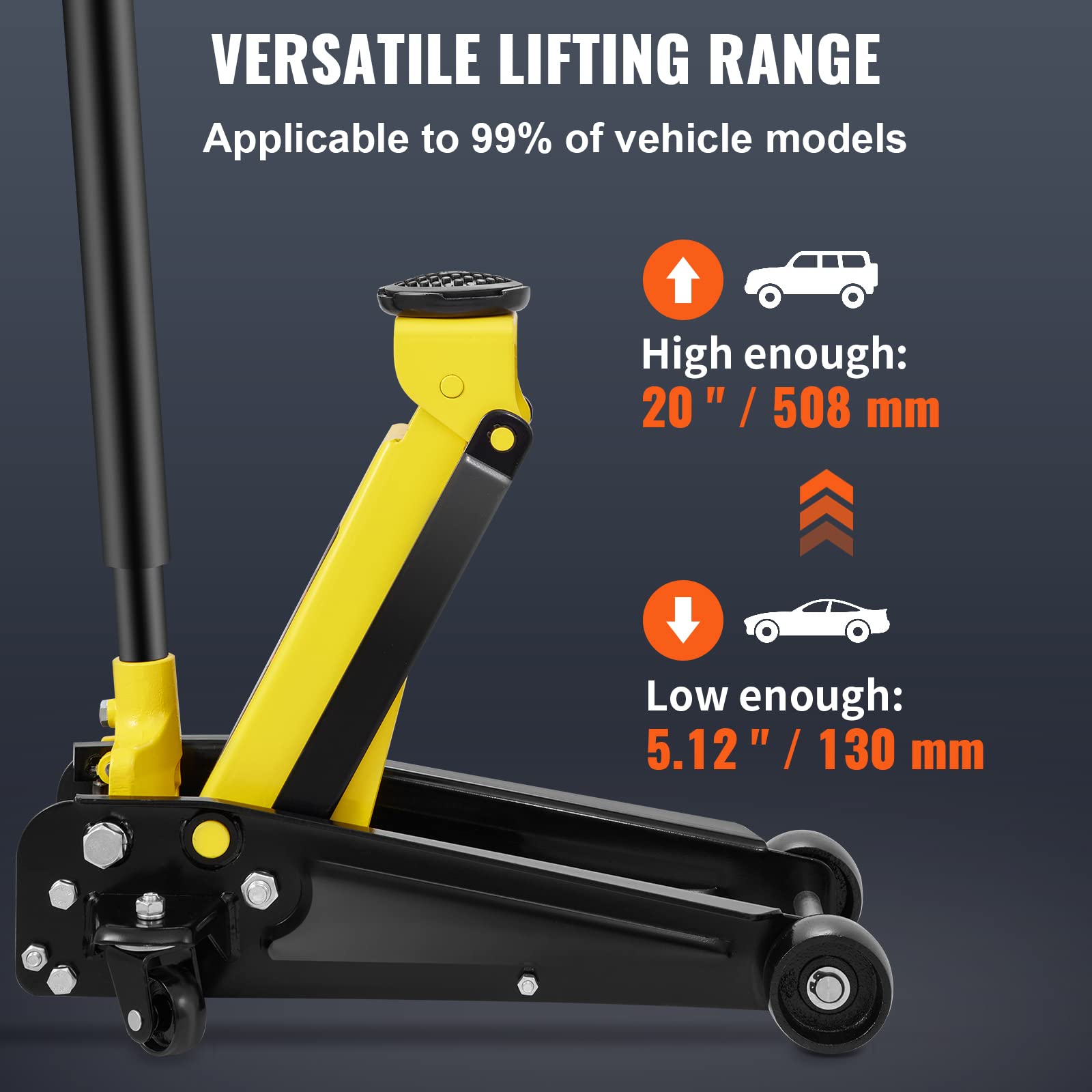 Foto 3 | Floor Jack Vevor De Perfil Bajo De 3 Toneladas Para Vehículos Todo Terreno - Venta Internacional.