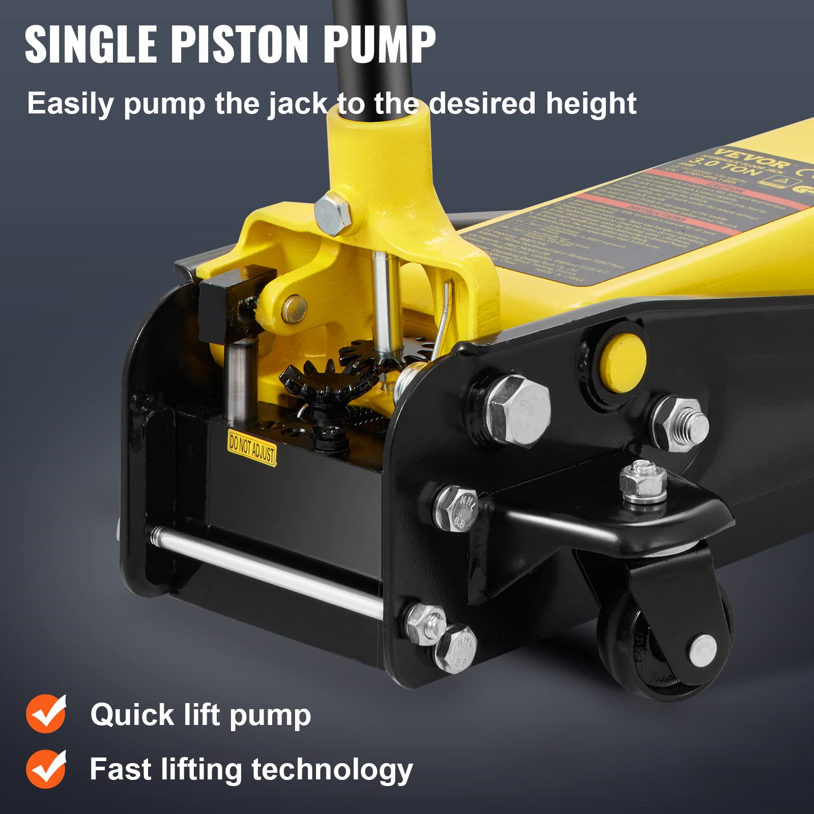 Foto 6 pulgar | Floor Jack Vevor De Perfil Bajo De 3 Toneladas Para Vehículos Todo Terreno - Venta Internacional.