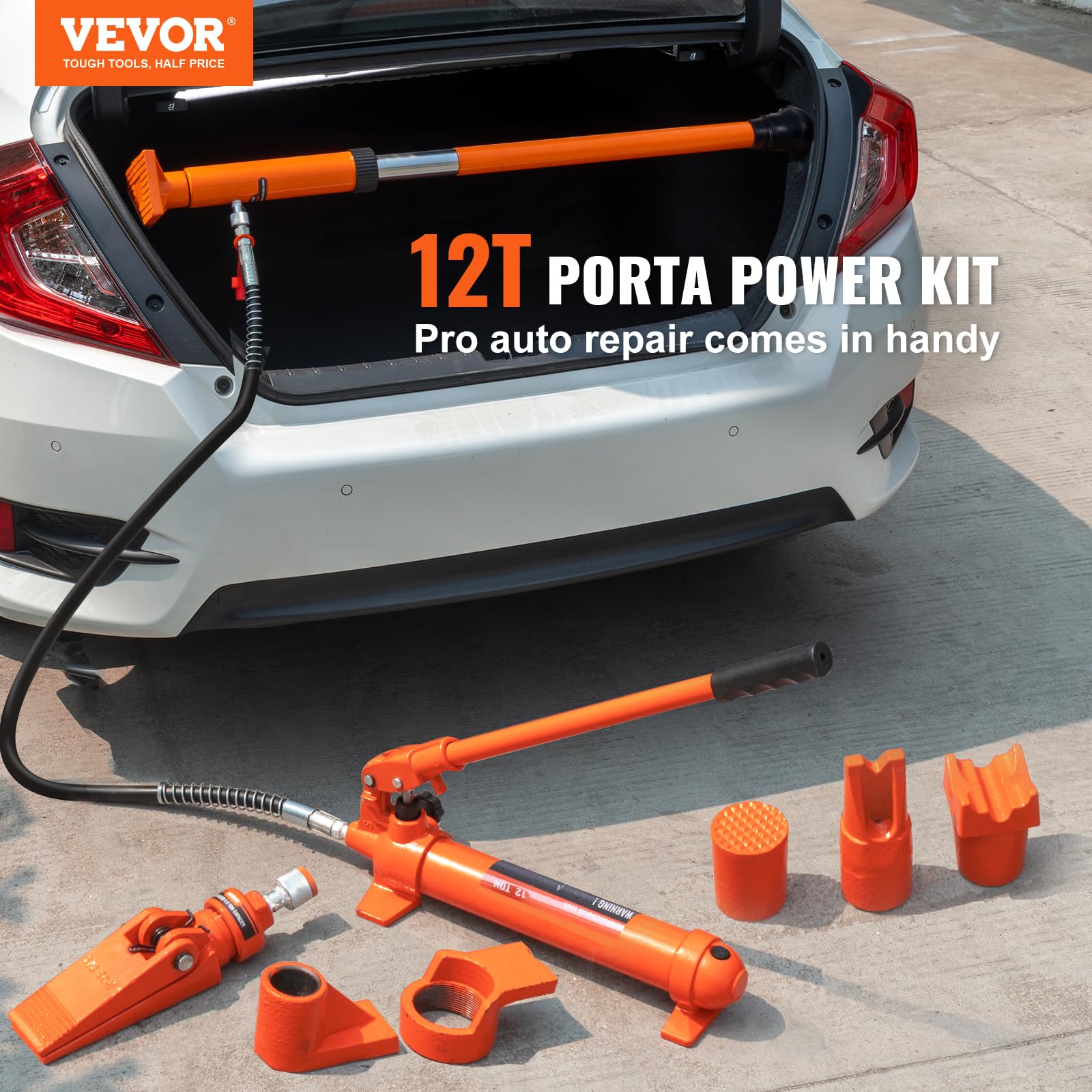 Foto 6 pulgar | Manguera De Aceite Porta Power Kit Vevor Con Conector Hidráulico De 12 Toneladas Y 1,4 M - Venta Internacional.