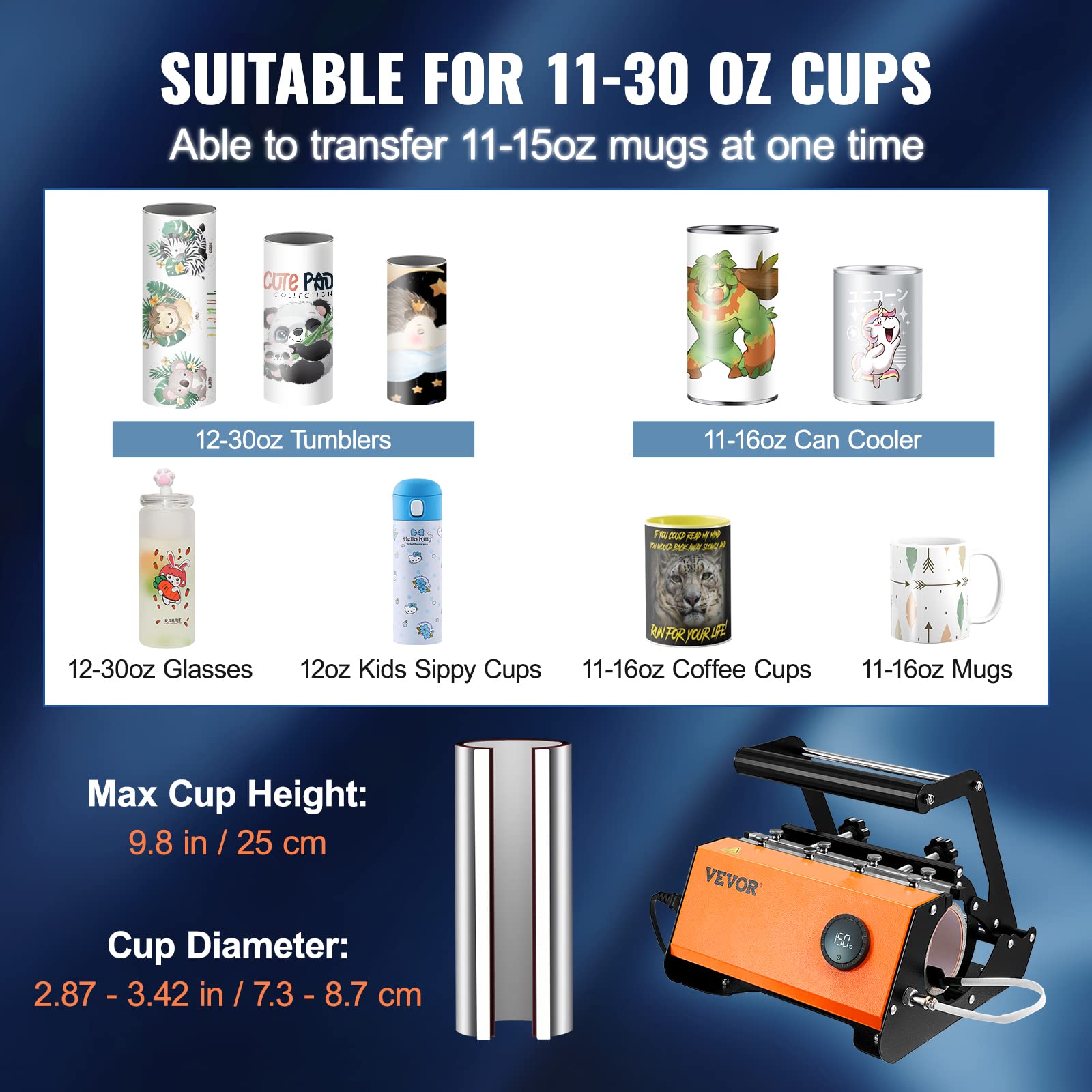 Foto 4 pulgar | Máquina De Prensado Térmico Vevor F270 Para Vasos De 900 Ml Y 600 Ml - Venta Internacional.