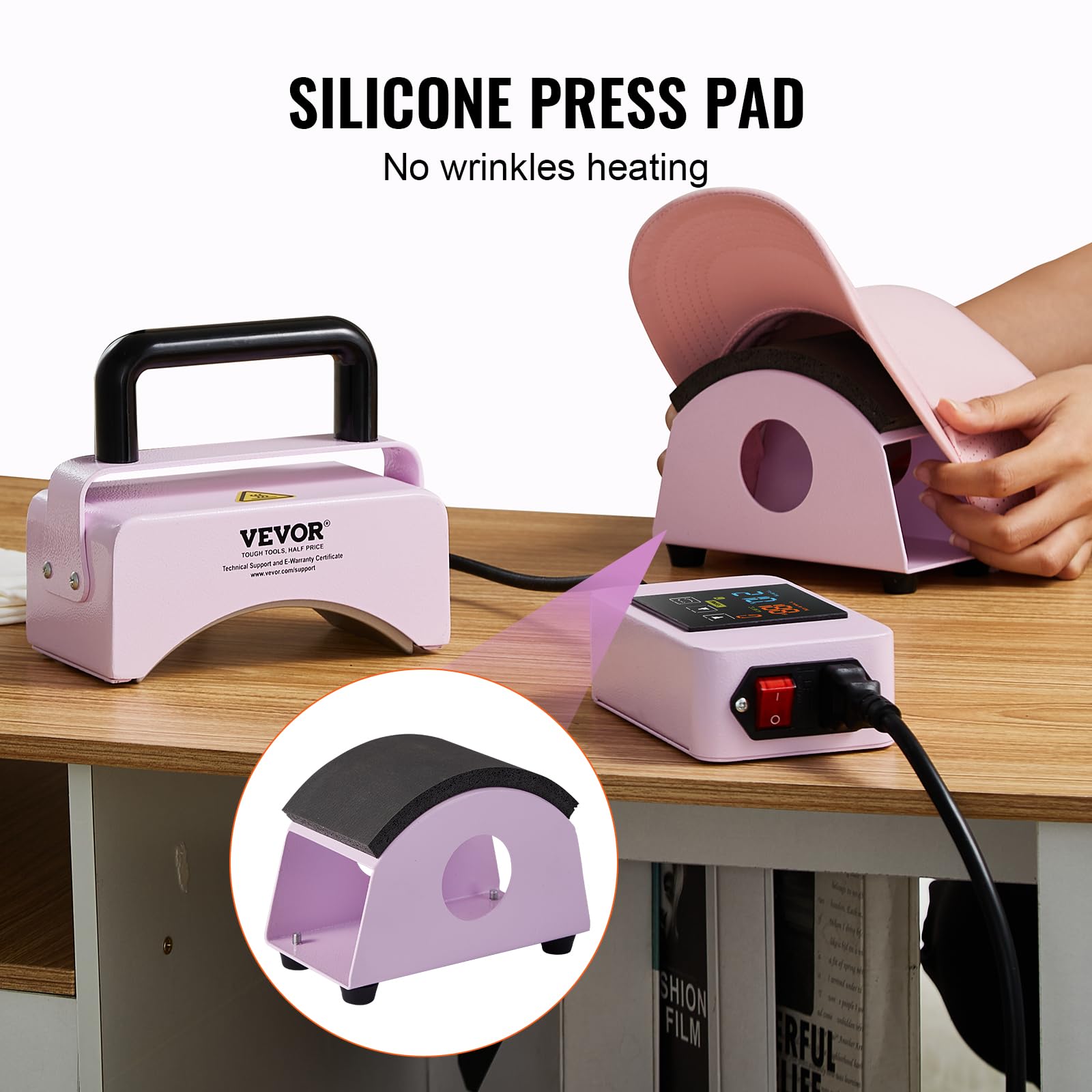 Foto 5 pulgar | Máquina Prensadora De Sombreros Vevor Mini Hat Heat Press Para Gorras, Color Morado - Venta Internacional.