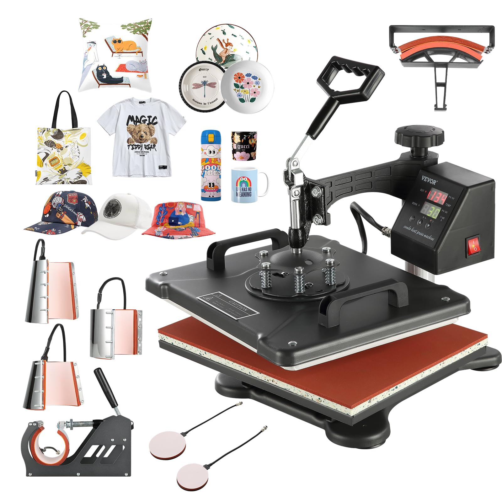 Foto 1 | Máquina De Prensado En Caliente Vevor 8 En 1, Combinación De 12 X 15 Para Camiseta - Venta Internacional.