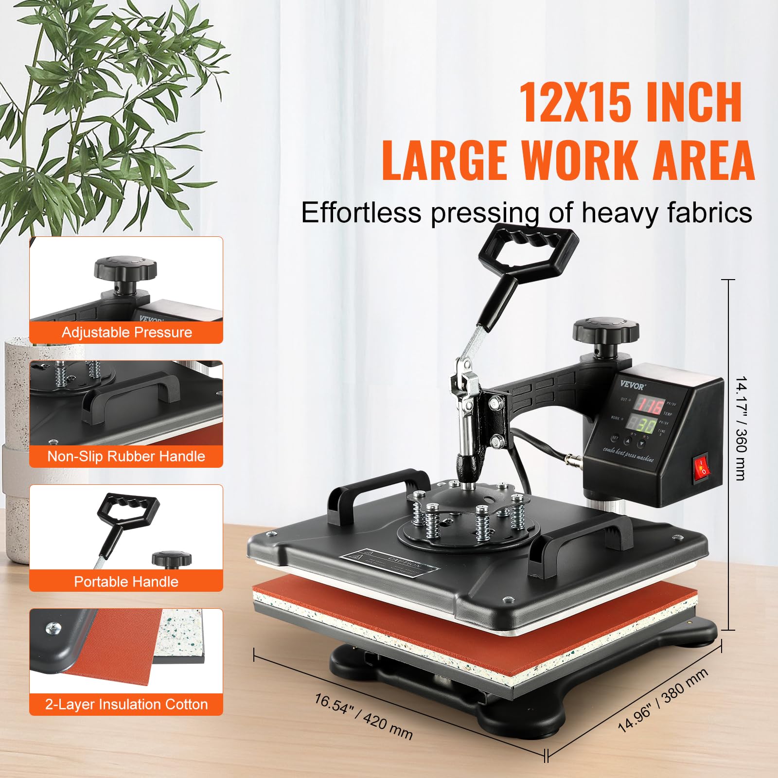 Foto 5 | Máquina De Prensado En Caliente Vevor 8 En 1, Combinación De 12 X 15 Para Camiseta - Venta Internacional.