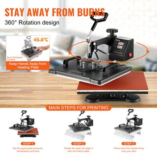 Foto 6 | Máquina De Prensado En Caliente Vevor 8 En 1, Combinación De 12 X 15 Para Camiseta - Venta Internacional.