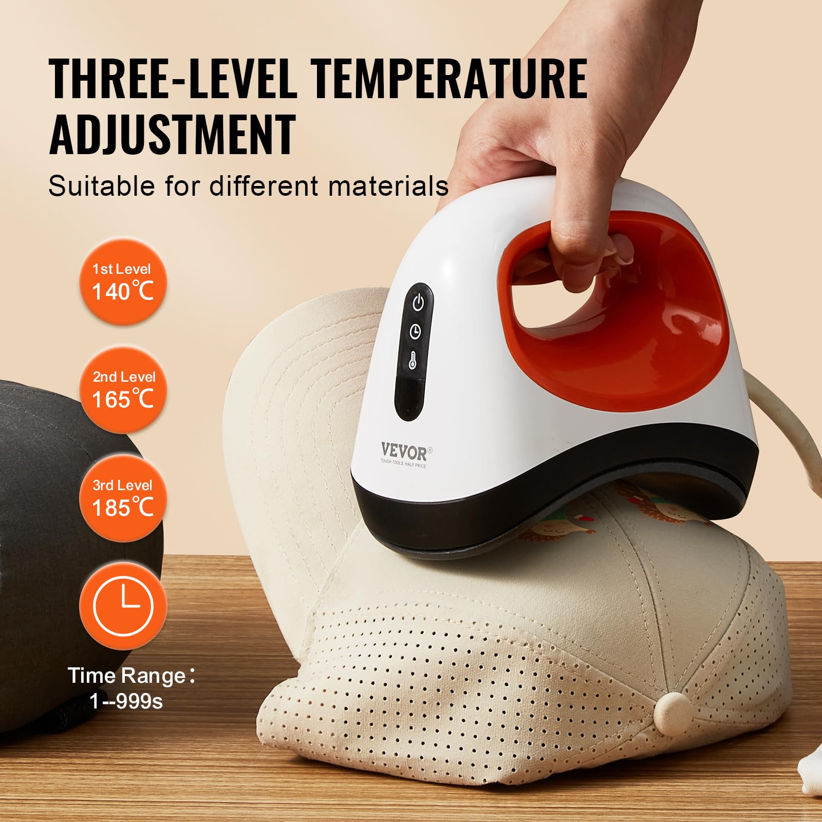 Foto 4 pulgar | Máquina Prensadora De Sombreros Vevor Mini Hat Heat Press Para Gorras, Color Blanco - Venta Internacional.