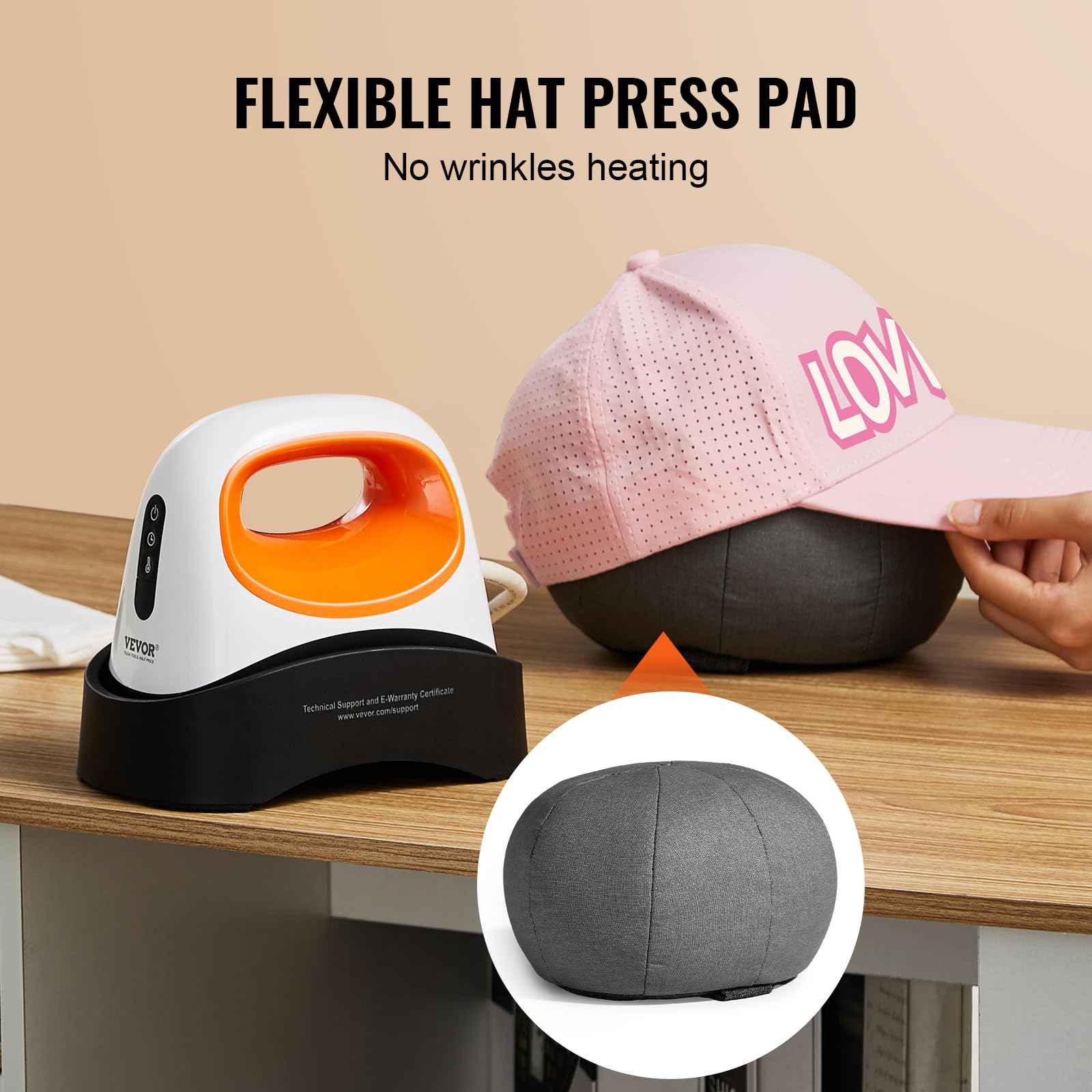 Foto 5 pulgar | Máquina Prensadora De Sombreros Vevor Mini Hat Heat Press Para Gorras, Color Blanco - Venta Internacional.