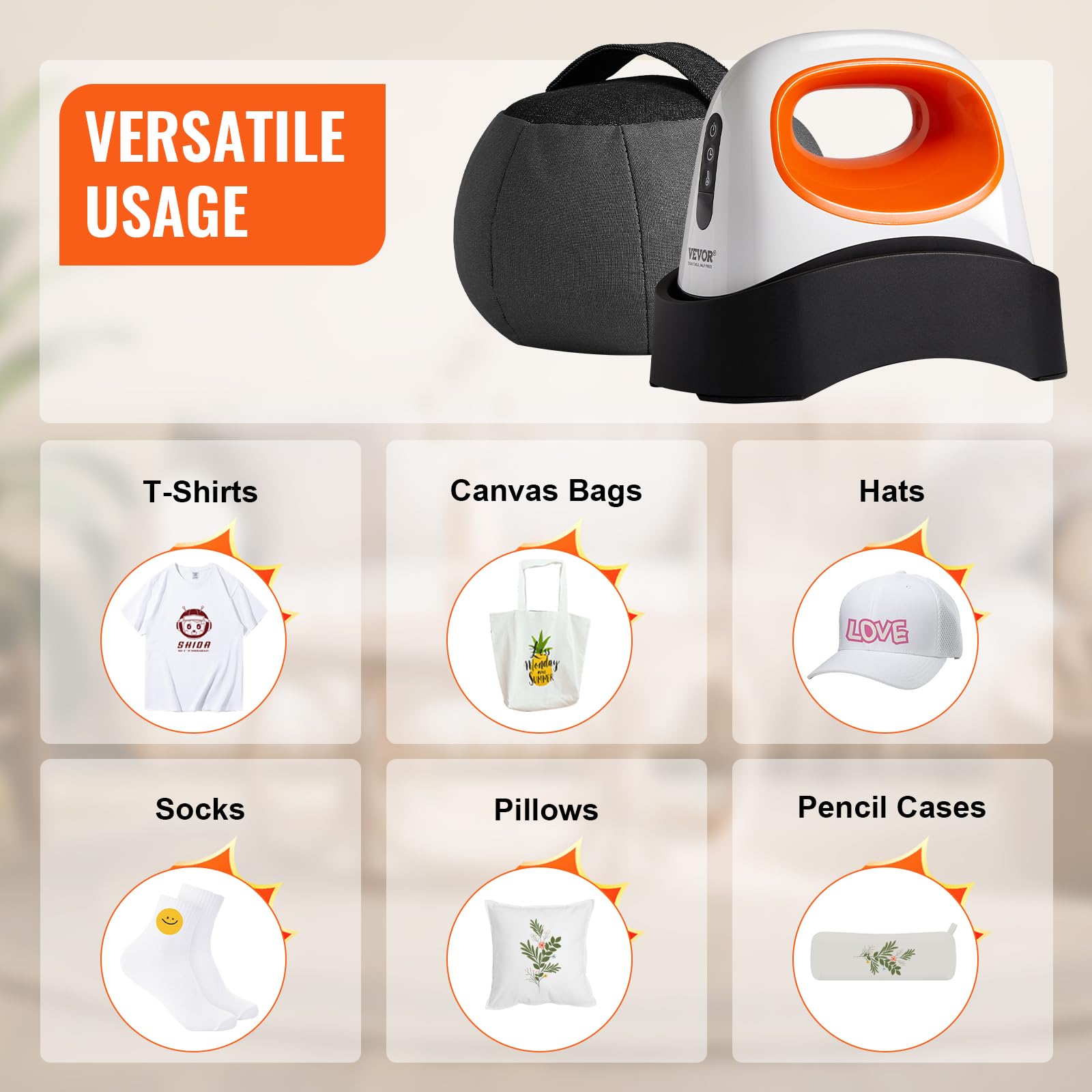 Foto 6 | Máquina Prensadora De Sombreros Vevor Mini Hat Heat Press Para Gorras, Color Blanco - Venta Internacional.