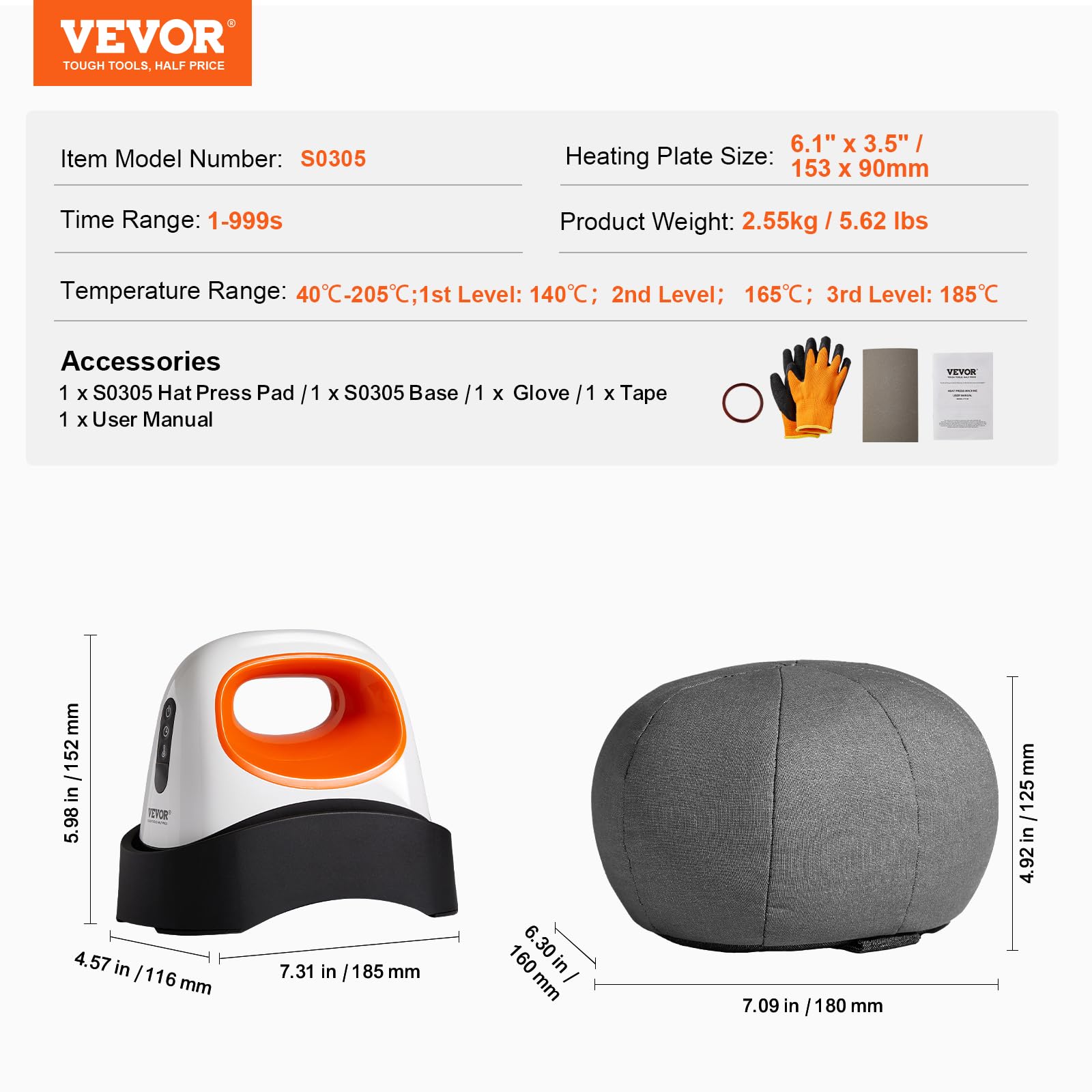 Foto 8 pulgar | Máquina Prensadora De Sombreros Vevor Mini Hat Heat Press Para Gorras, Color Blanco - Venta Internacional.