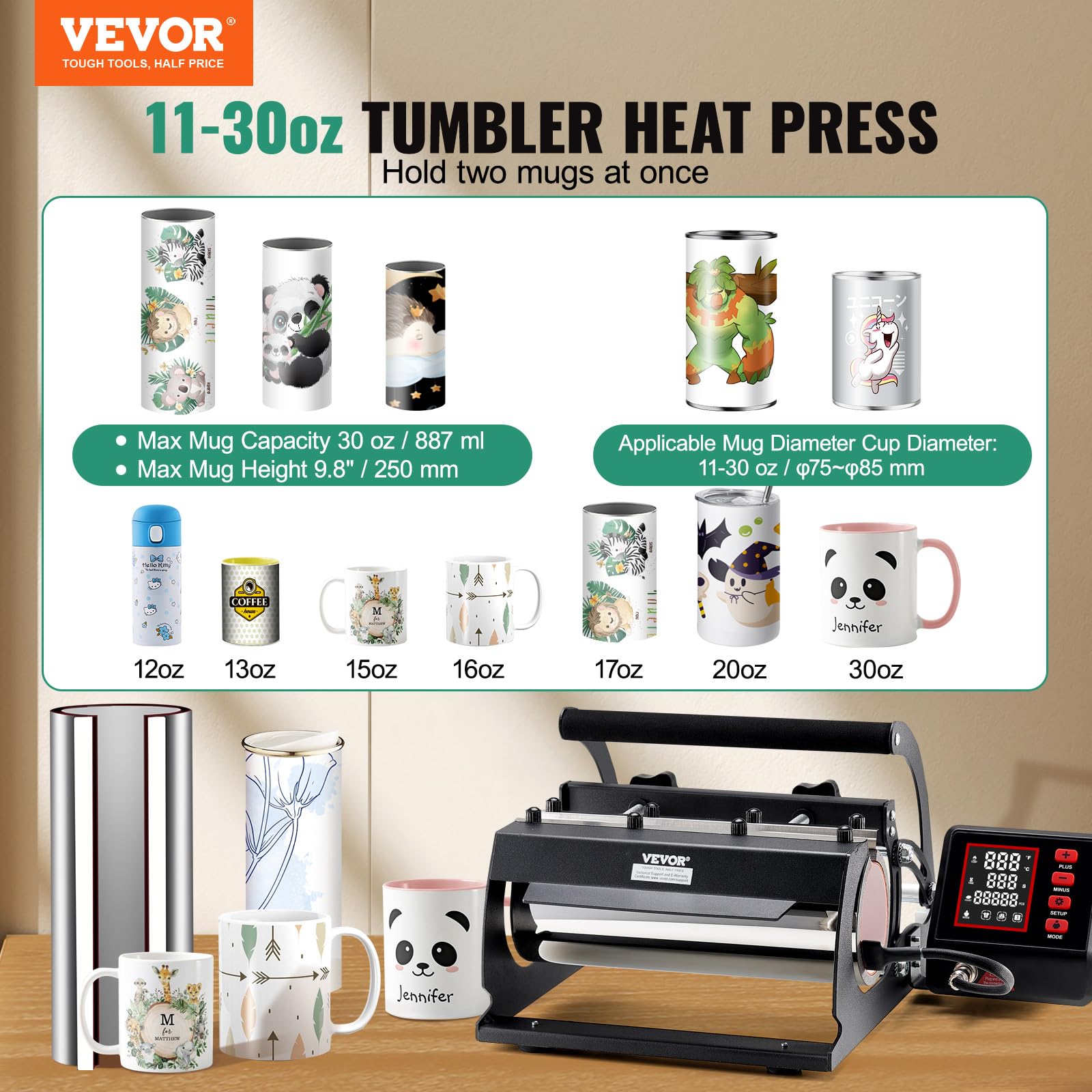 Foto 2 | Máquina De Prensado Térmico Vevor 325-900 Ml Con Kit De Sublimación - Venta Internacional.