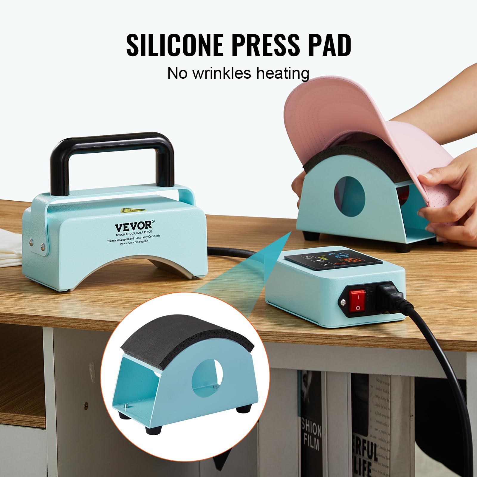Foto 4 | Máquina Prensadora De Sombreros Vevor Mini Hat Heat Press Para Gorras, Color Verde - Venta Internacional.