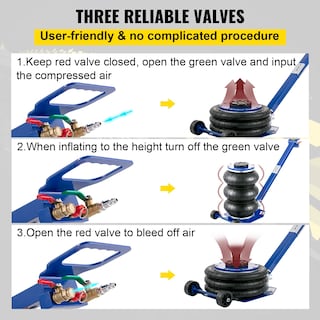 Foto 5 | Bolsa Triple Air Jack Vevor De 3 Toneladas Y 3000 Kg Para Coches, Color Azul - Venta Internacional.