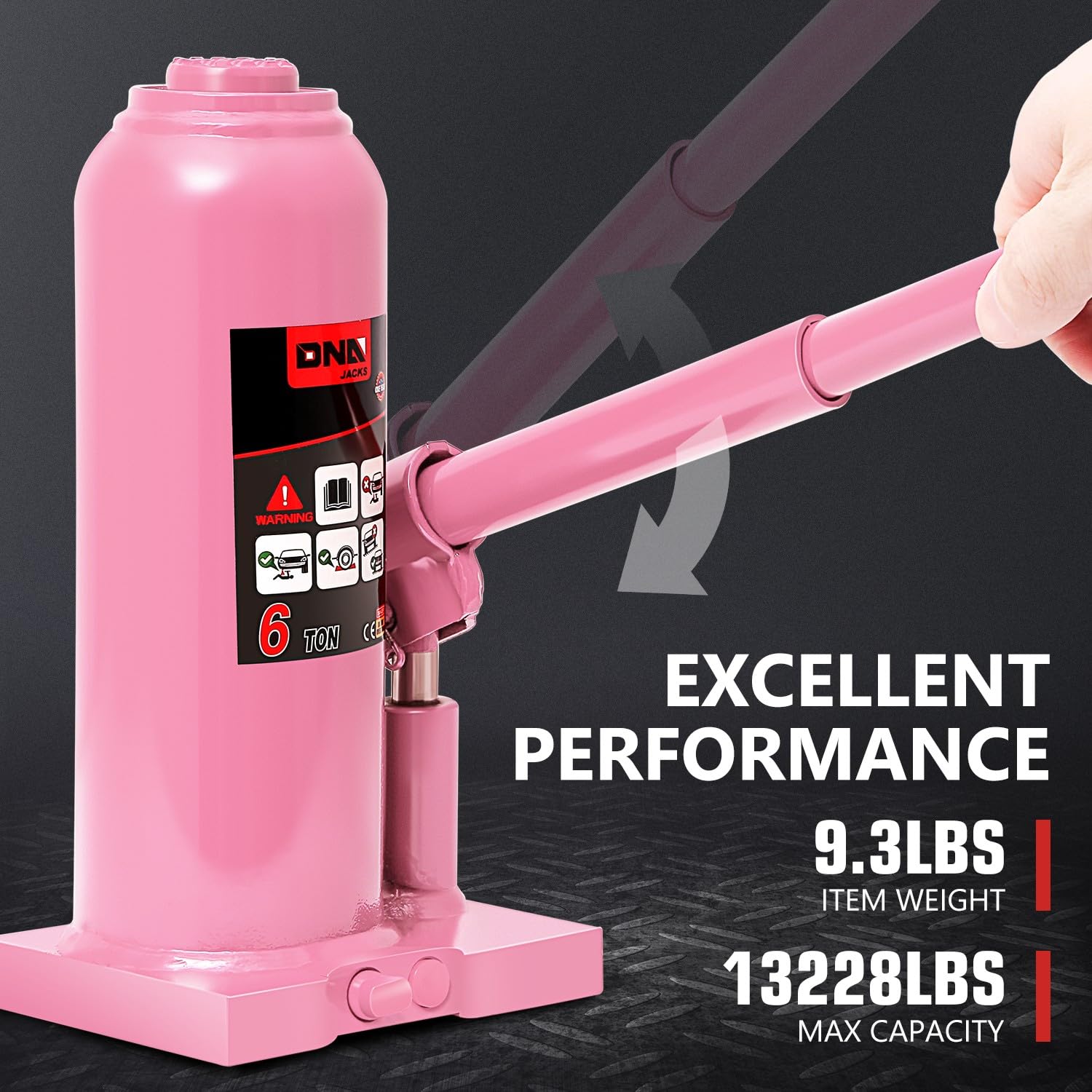 Foto 6 pulgar | Botella Hidráulica Jack Dna Motoring De 6 Toneladas/6.000 Kg, Color Rosa - Venta Internacional.