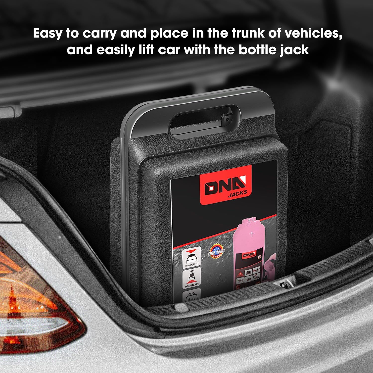 Foto 7 | Botella Hidráulica Jack Dna Motoring De 6 Toneladas/6.000 Kg, Color Rosa - Venta Internacional.
