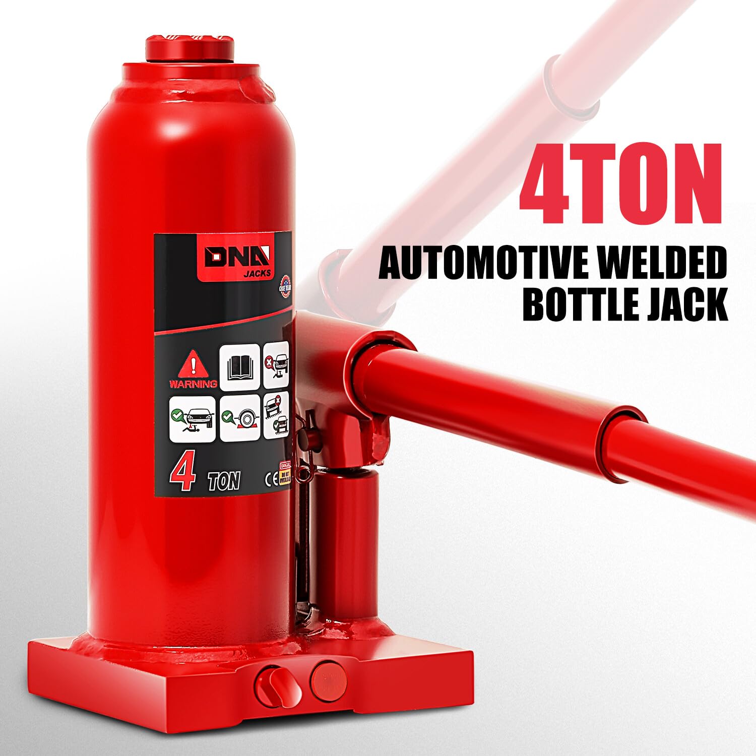 Foto 2 | Botella Hidráulica Jack Dna Motoring 4 Toneladas/4.000 Kg Roja - Venta Internacional.