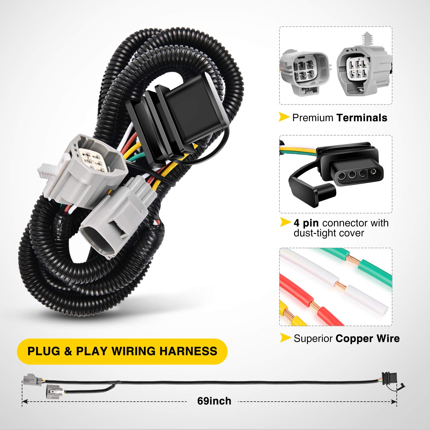 Foto 5 pulgar | Kit Receptor De Enganche De Remolque Nilight Jk-61a Para Jeep Wrangler Jk 2007-2018 - Venta Internacional.