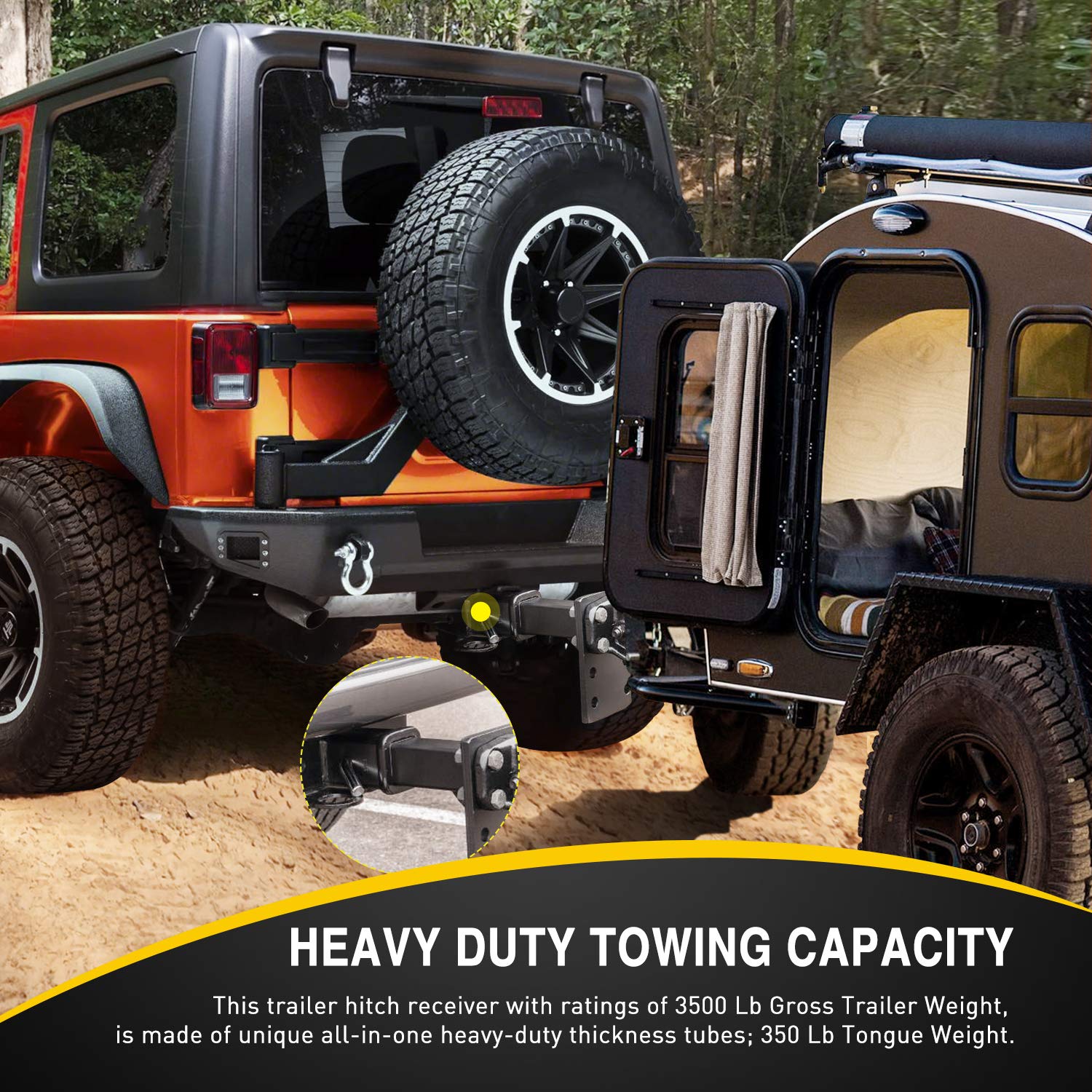 Foto 6 | Kit Receptor De Enganche De Remolque Nilight Jk-61a Para Jeep Wrangler Jk 2007-2018 - Venta Internacional.
