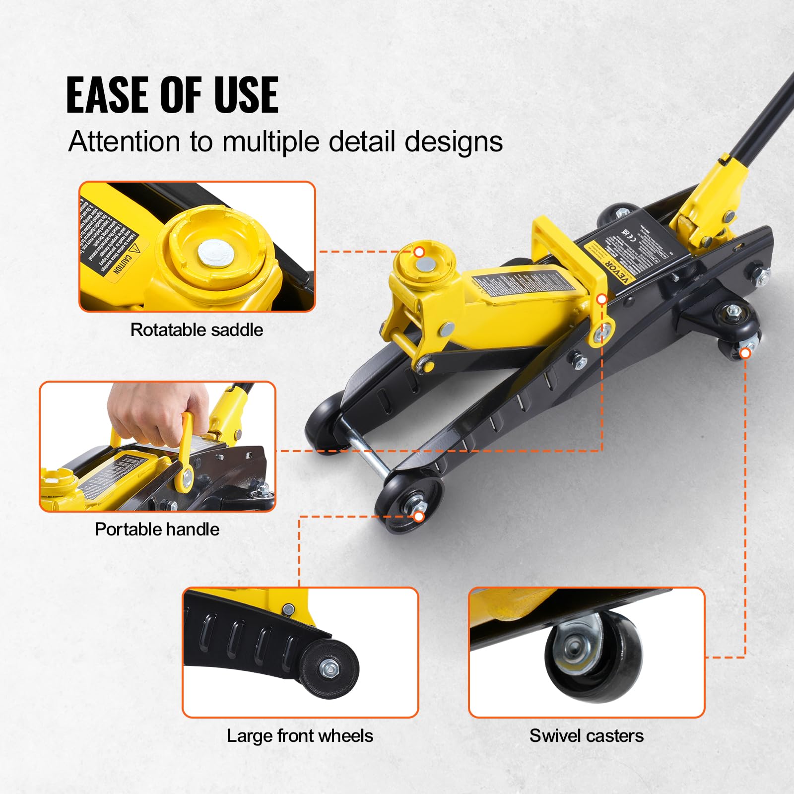 Foto 6 | Hidráulica De Hierro Floor Jack Vevor De Perfil Bajo De 2 Toneladas (2000 Kg) - Venta Internacional.
