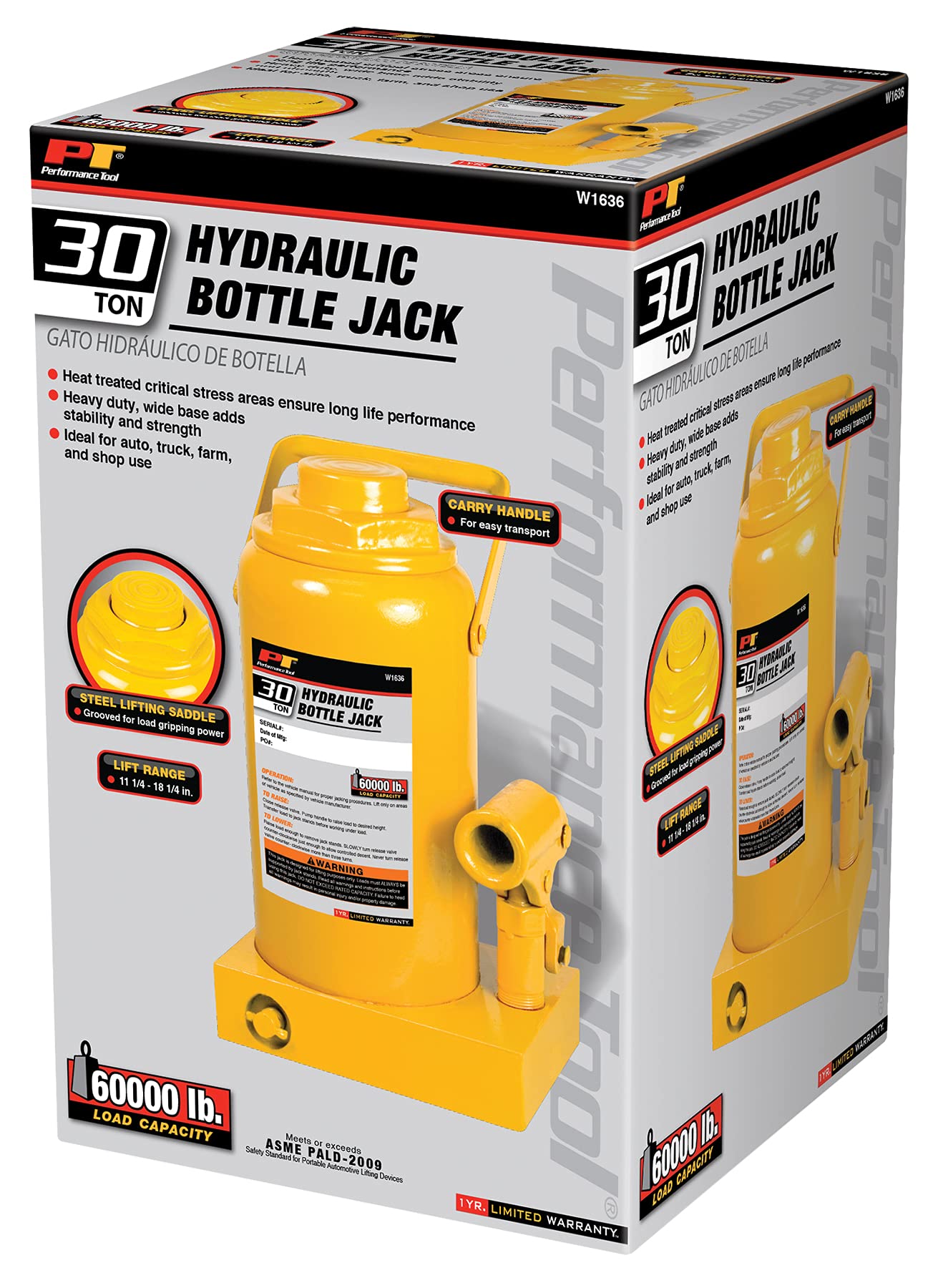 Foto 6 pulgar | Botellero Hidráulico Jack Performance Tool W1636 De 30 Toneladas - Venta Internacional.