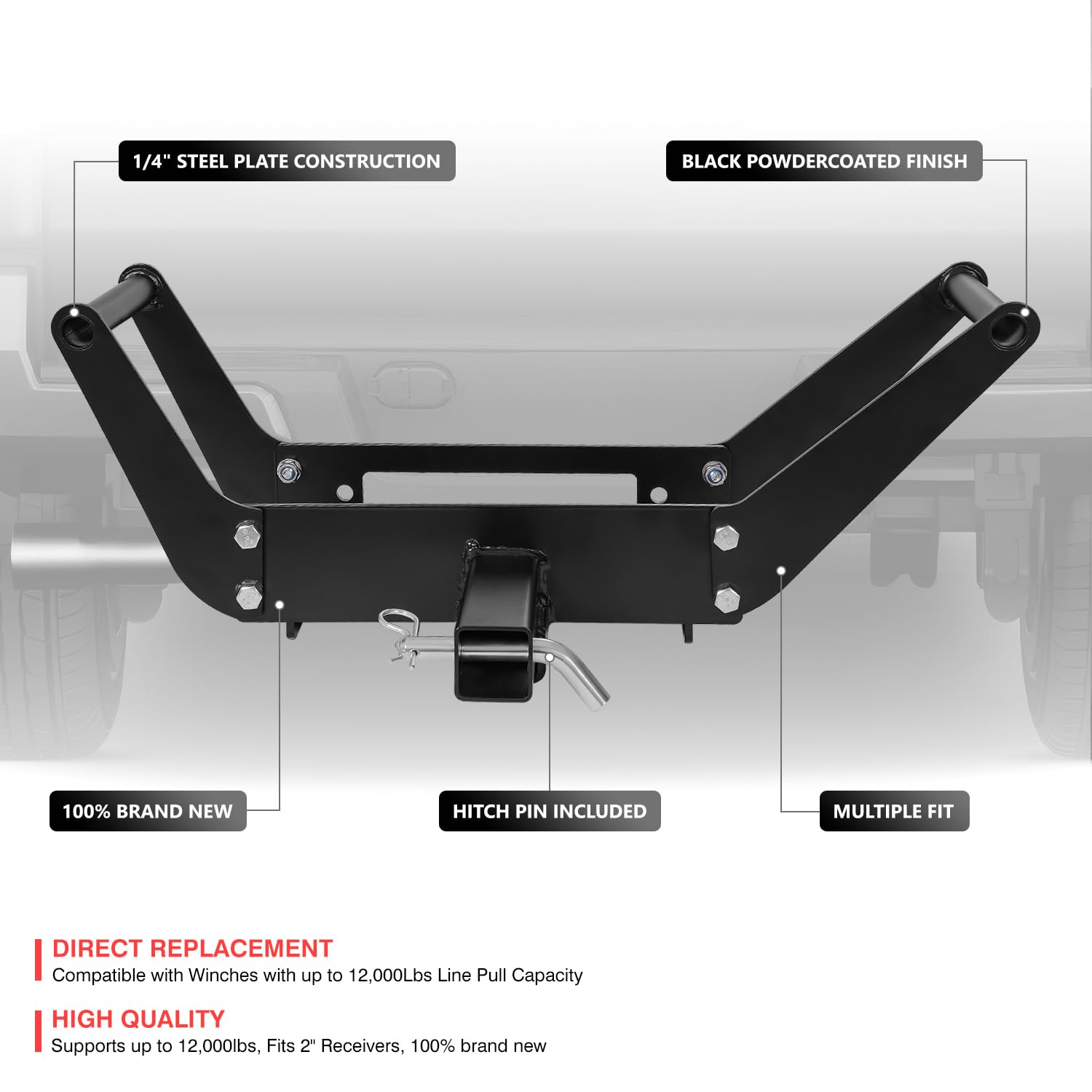 Foto 3 pulgar | Placa De Montaje De Cabrestante Dna Motoring Cradle Para 2 Enganches De Clase Iv - Venta Internacional.