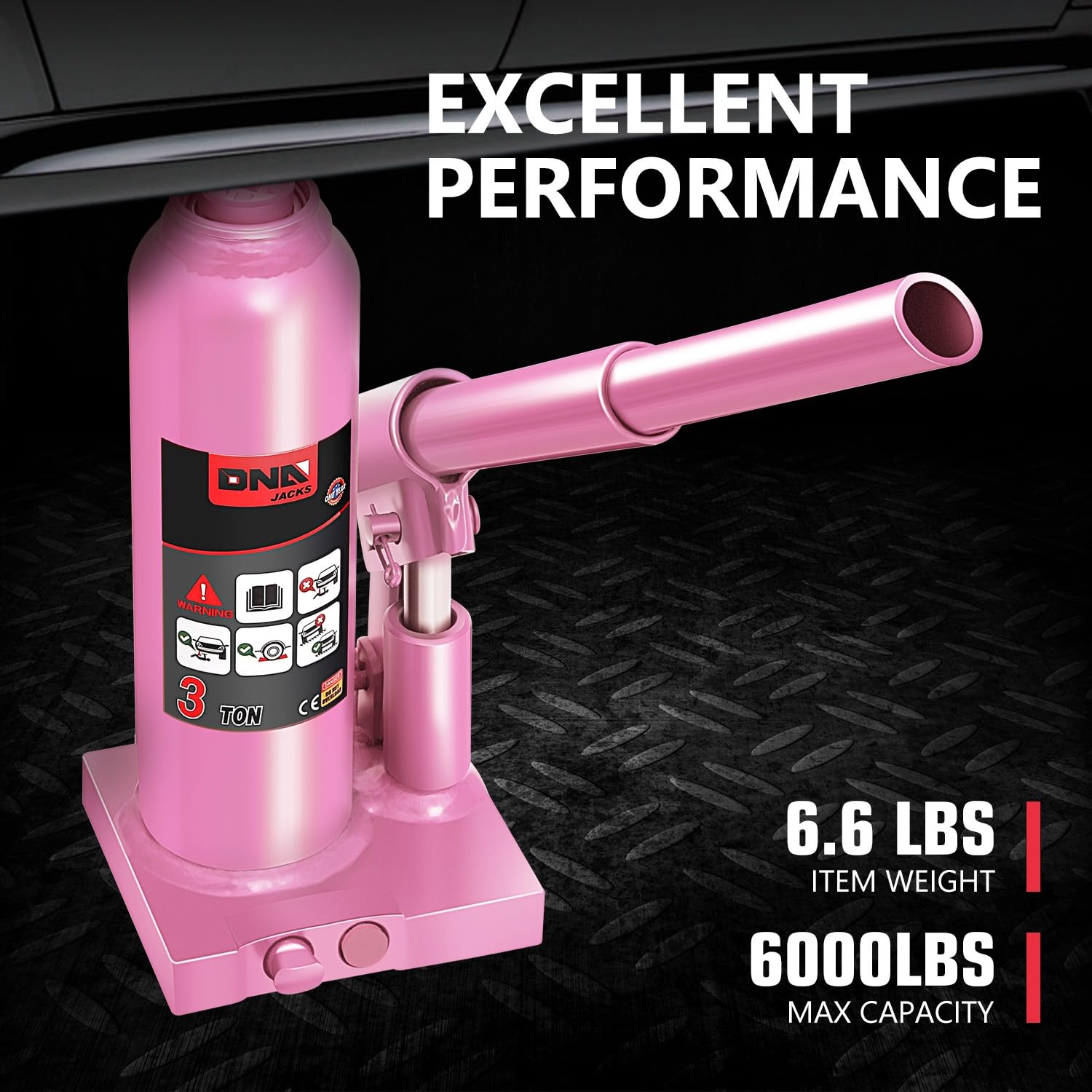 Foto 4 | Botella Hidráulica Jack Dna Motoring 3 Toneladas/3000 Kg Rosa - Venta Internacional.