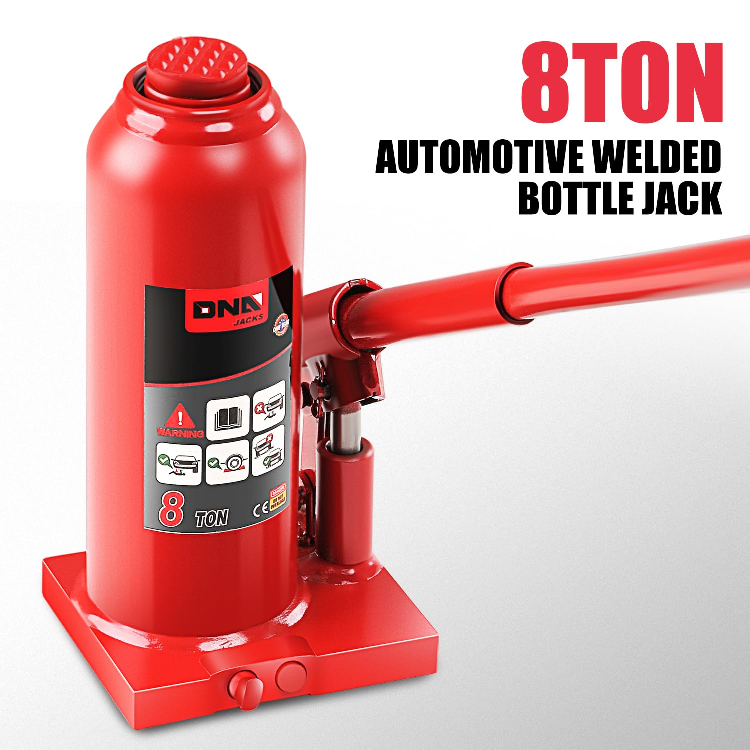 Foto 3 | Botella Hidráulica Jack Dna Motoring 8 Toneladas/8.000 Kg Roja - Venta Internacional.