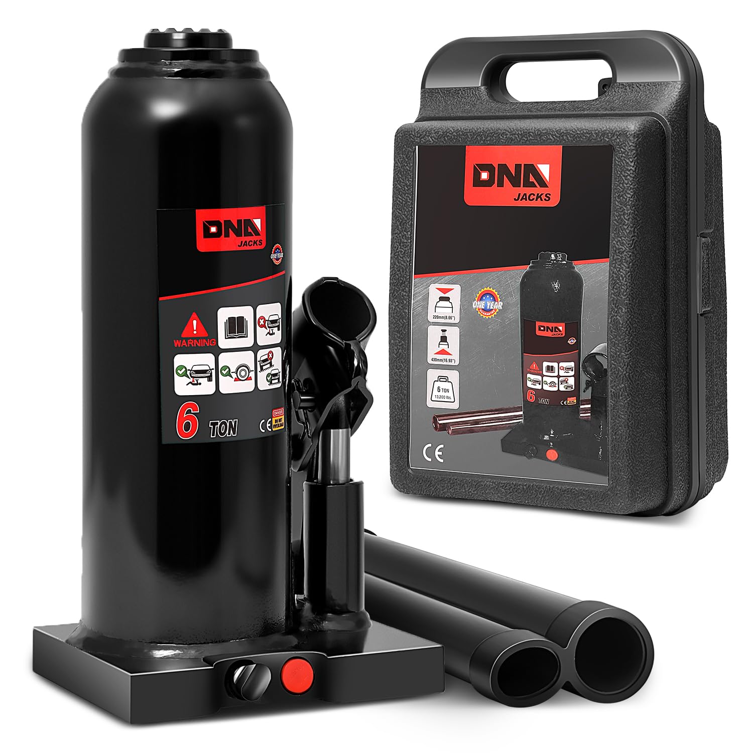 Foto 1 | Botella Hidráulica Jack Dna Motoring 6 Toneladas/6.000 Kg Negra - Venta Internacional.
