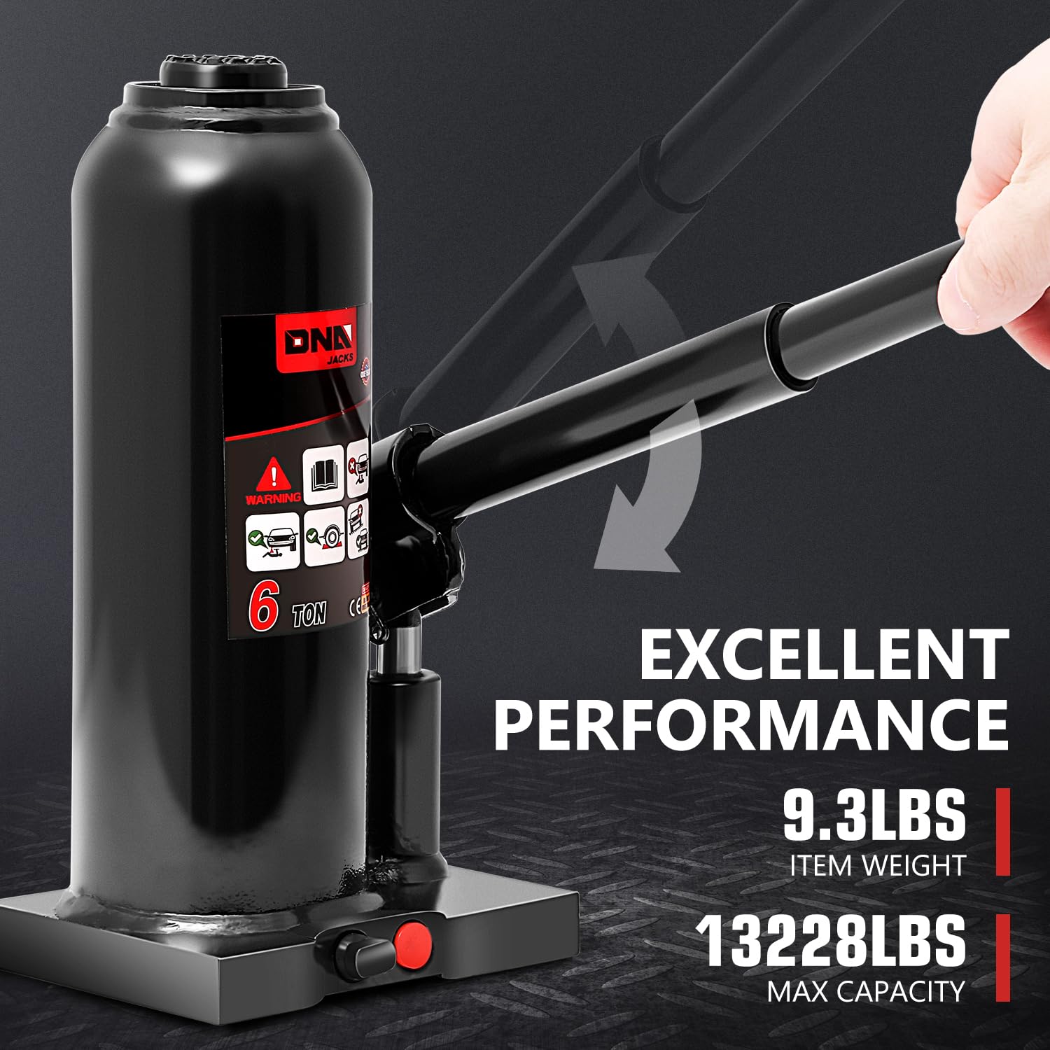 Foto 5 | Botella Hidráulica Jack Dna Motoring 6 Toneladas/6.000 Kg Negra - Venta Internacional.