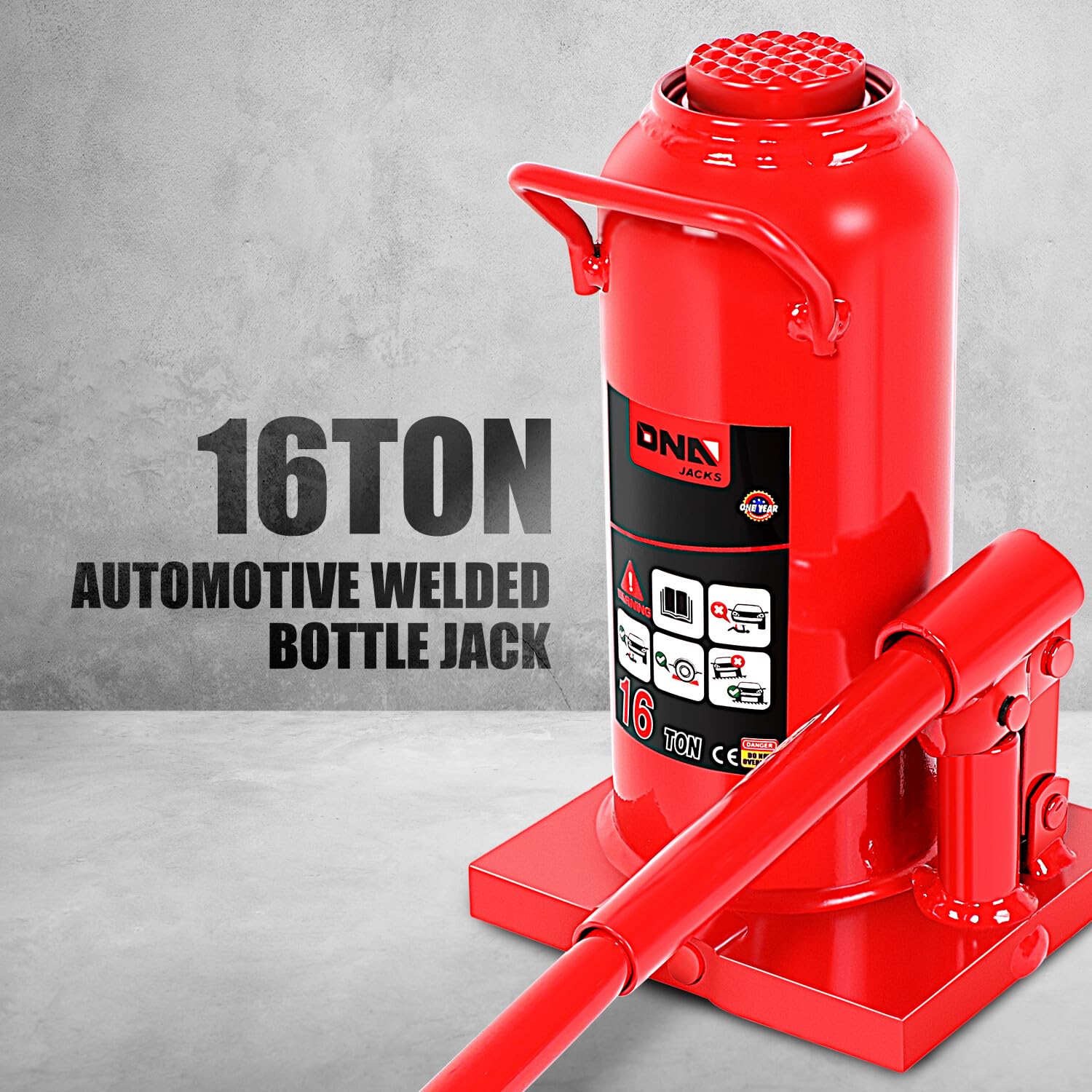 Foto 5 pulgar | Botella Hidráulica Jack Dna Motoring 16 Toneladas/16.000 Kg Roja - Venta Internacional.