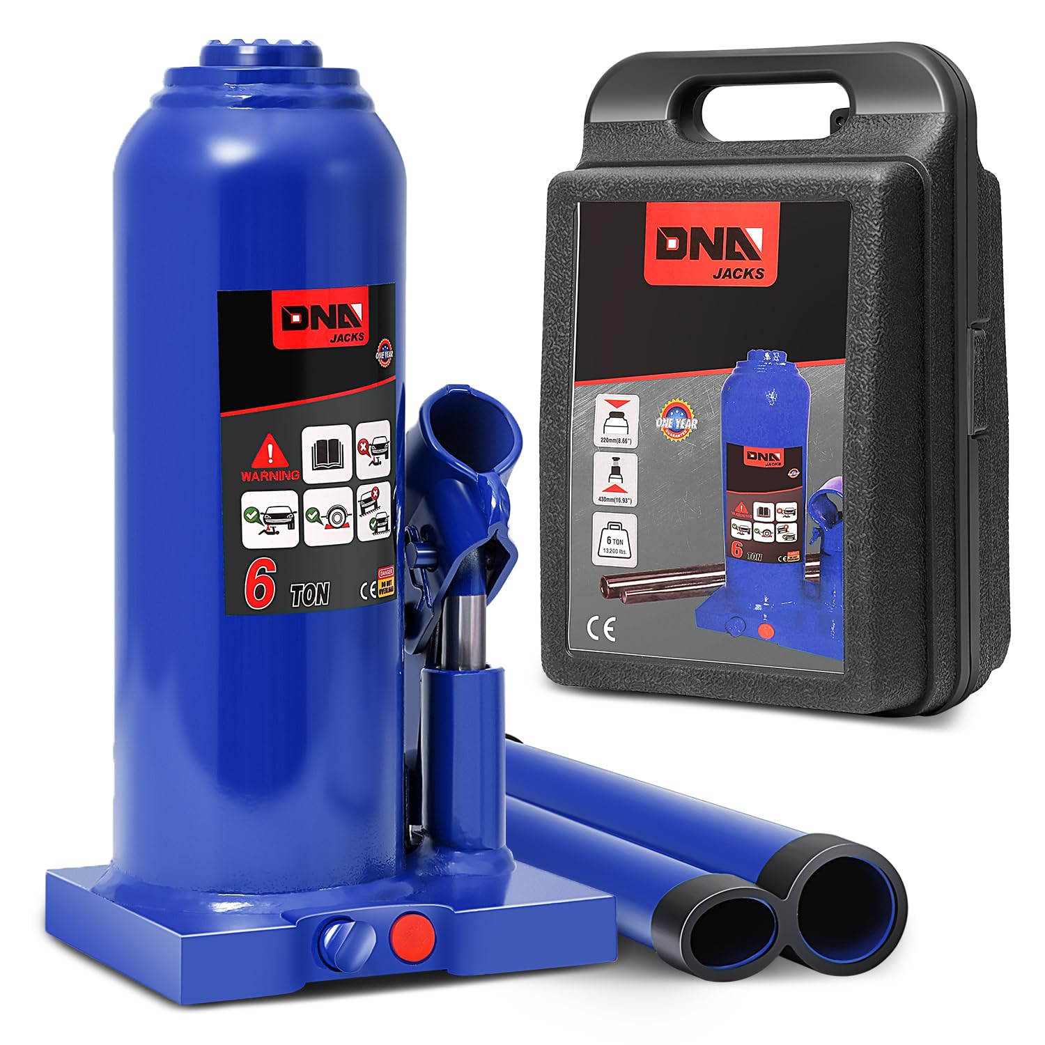 Foto 1 | Botella Hidráulica Jack Dna Motoring 6 Toneladas/6.000 Kg Azul - Venta Internacional.