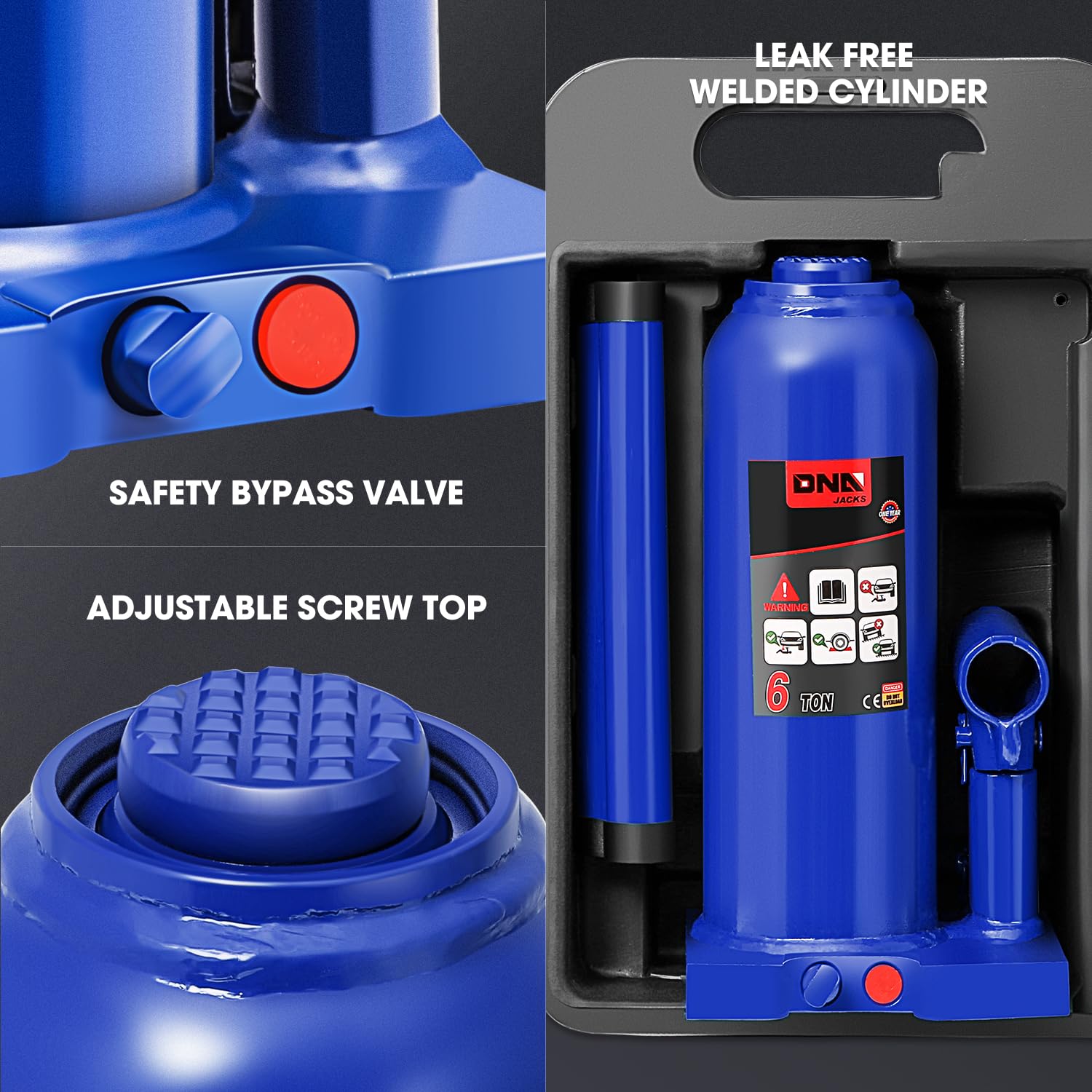 Foto 4 | Botella Hidráulica Jack Dna Motoring 6 Toneladas/6.000 Kg Azul - Venta Internacional.