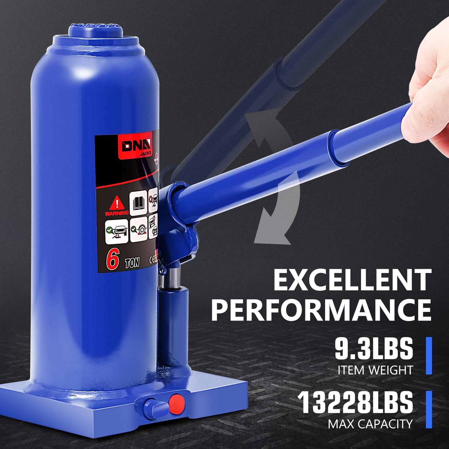 Foto 5 | Botella Hidráulica Jack Dna Motoring 6 Toneladas/6.000 Kg Azul - Venta Internacional.