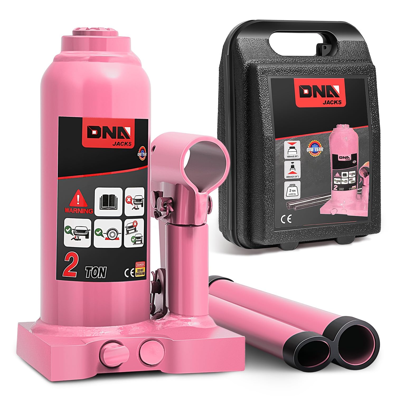 Foto 1 | Botella Hidráulica Jack Dna Motoring 2 Toneladas/2.000 Kg Rosa - Venta Internacional.