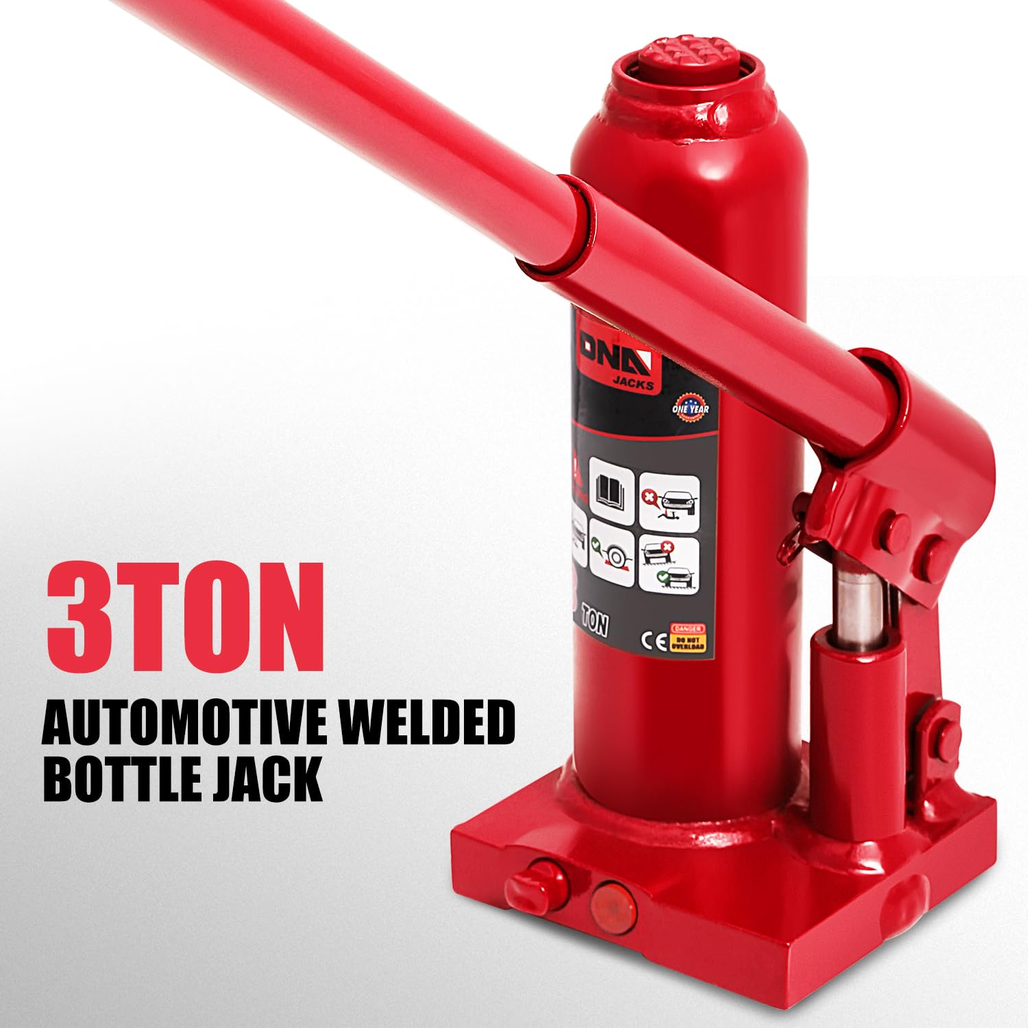 Foto 2 | Botella Hidráulica Jack Dna Motoring 3 Toneladas/3000 Kg Roja - Venta Internacional.