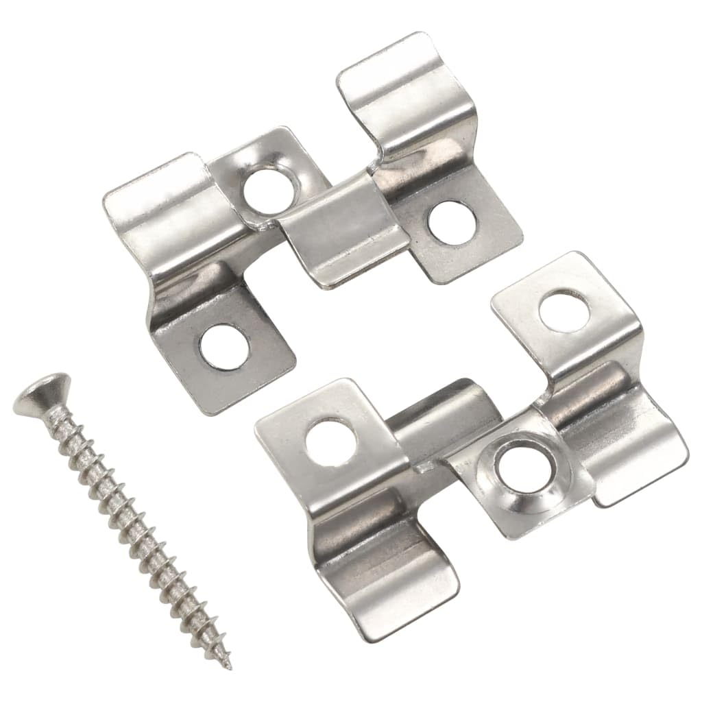 Clips Y Tornillos Para Terrazas Vidaxl 100 Clips De Acero Inoxidable - Venta Internacional.