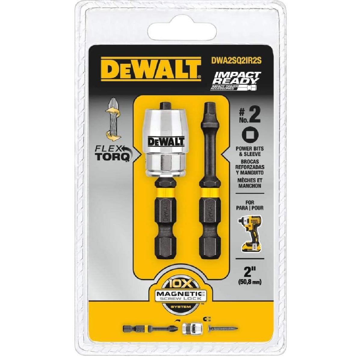 Juego de Puntas de Impacto Phillips #2 2 Piezas Dewalt color Negro